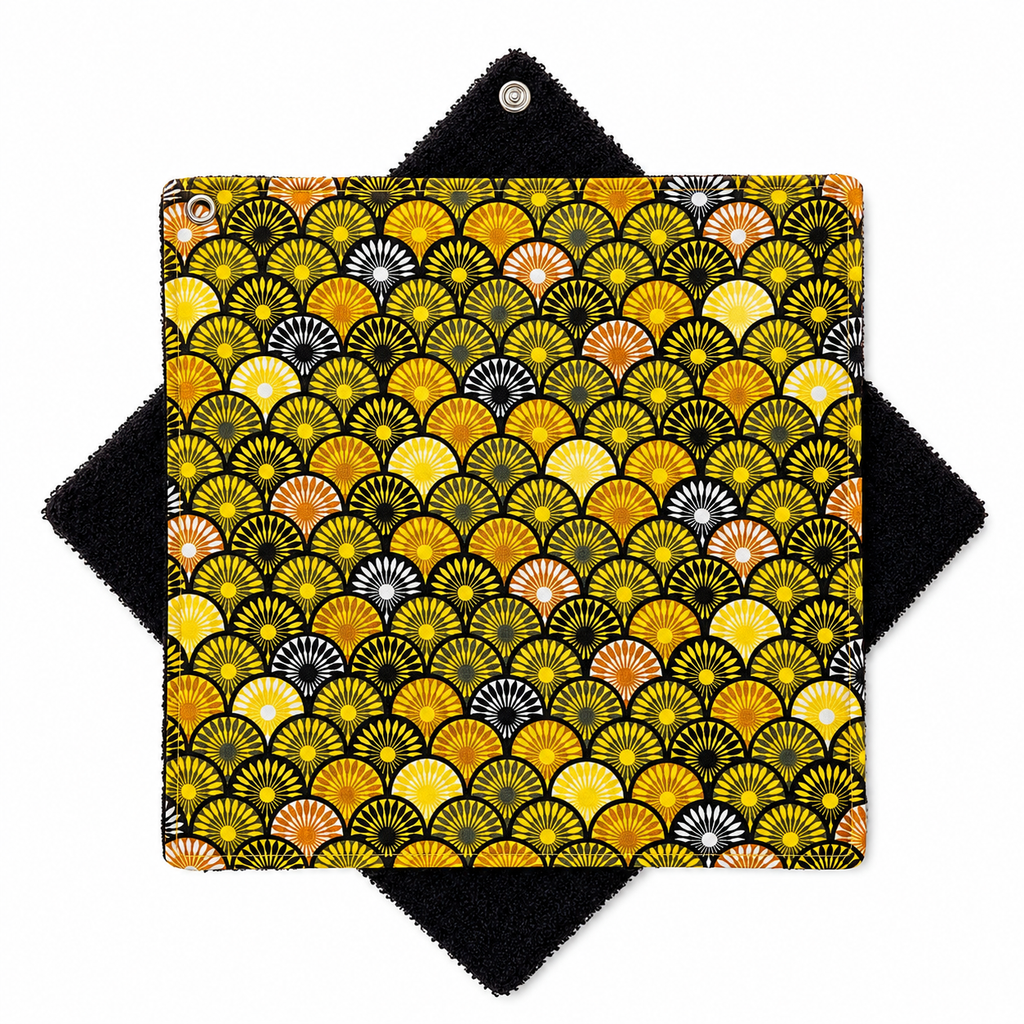 Essuie-tout lavable réutilisable en tissu - Eventail jaune