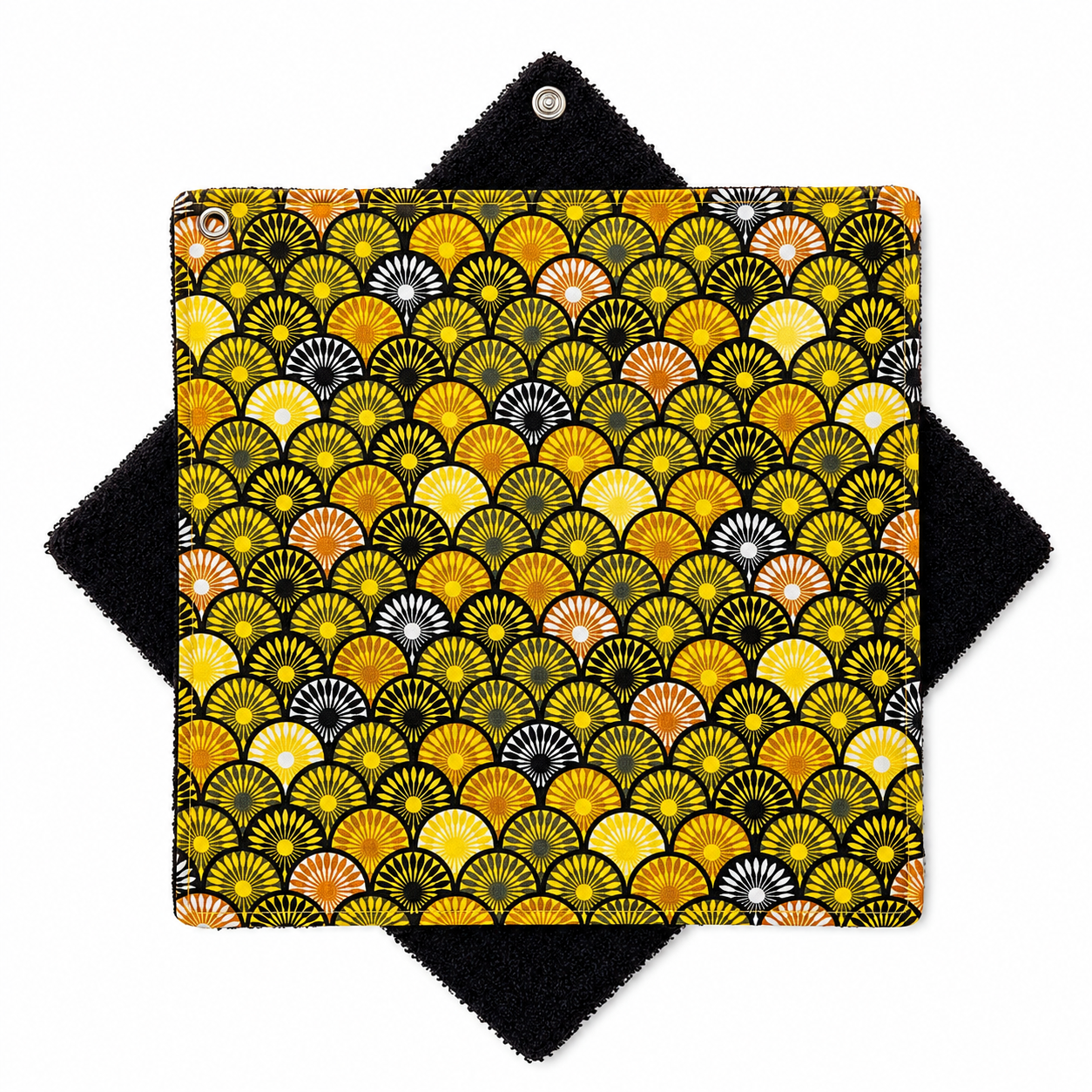 Essuie-tout lavable réutilisable en tissu - Eventail jaune
