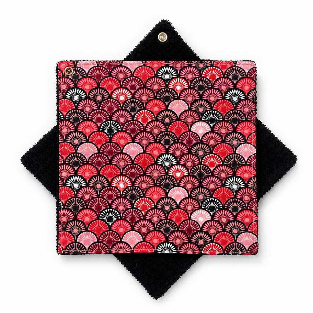 Essuie-tout lavable réutilisable en tissu - Eventail rouge