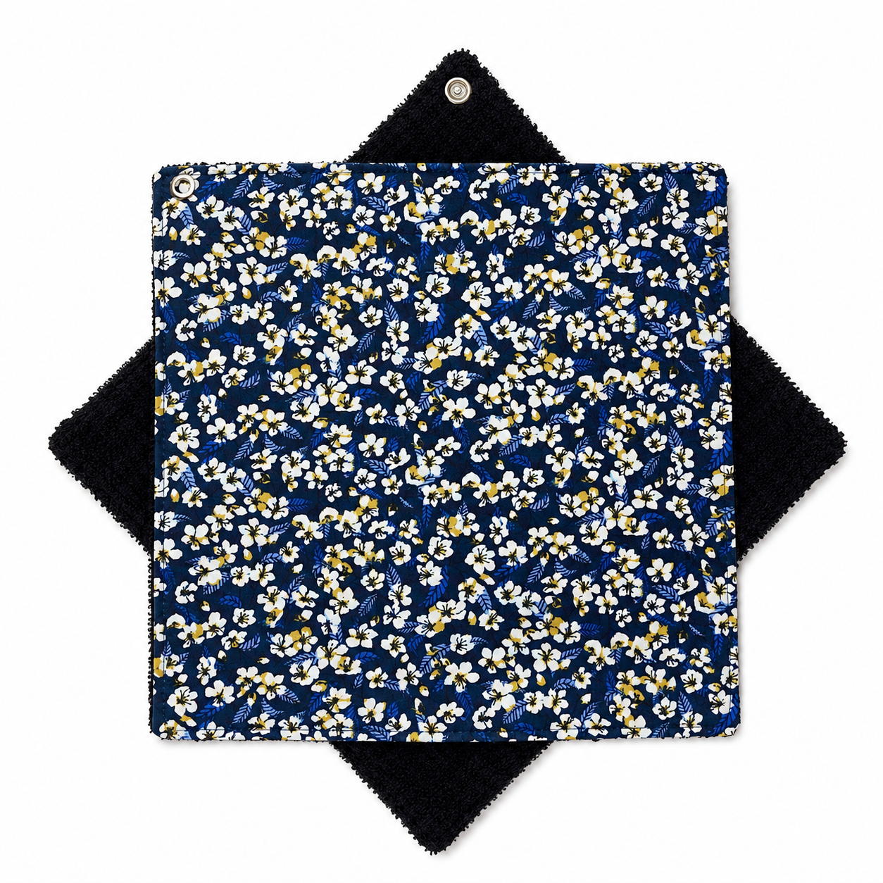 Essuie-tout lavable réutilisable en tissu - Bleu Petite fleur