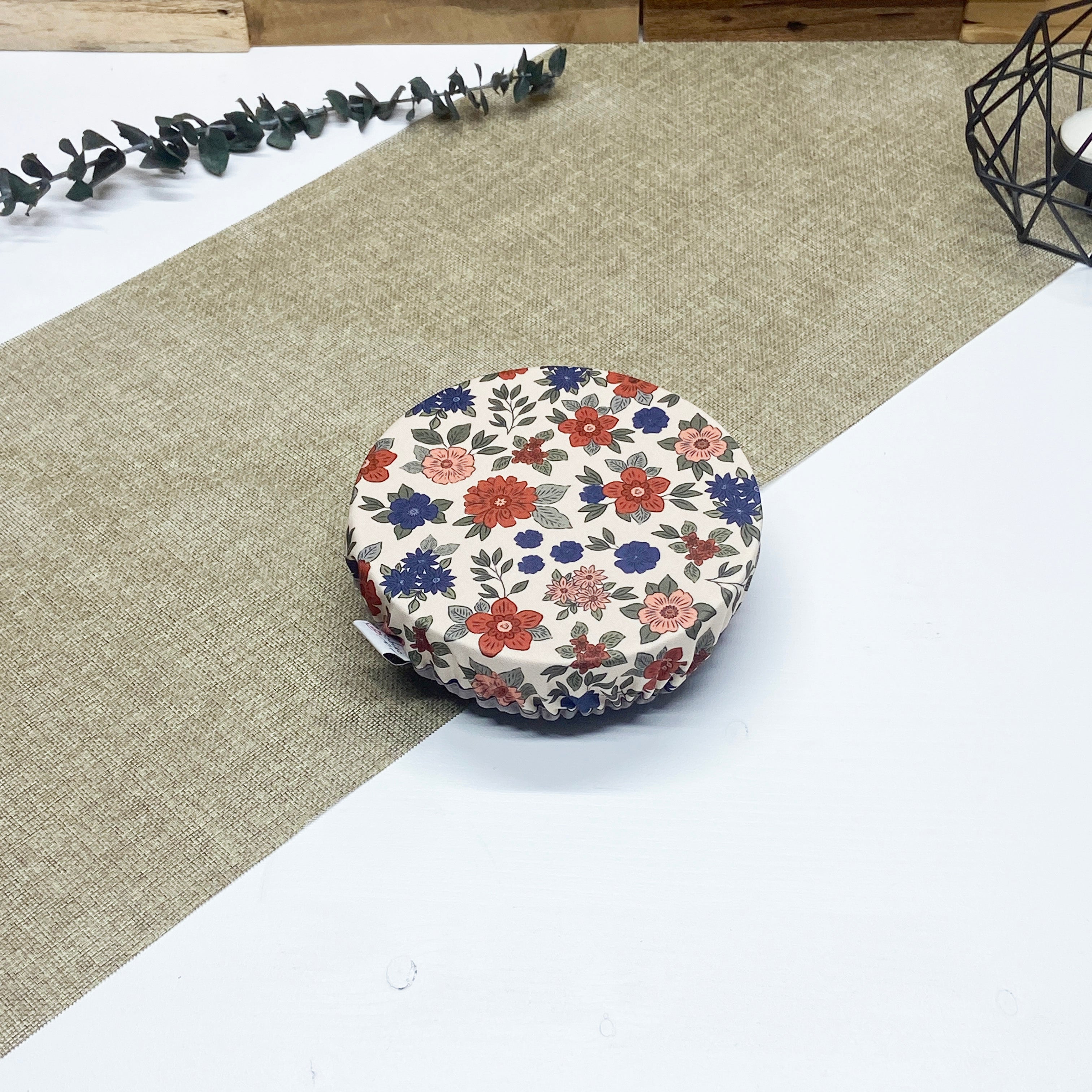 Petit couvre-plat réutilisable en tissu motif Floral pour contenants de 13 à 17 cm