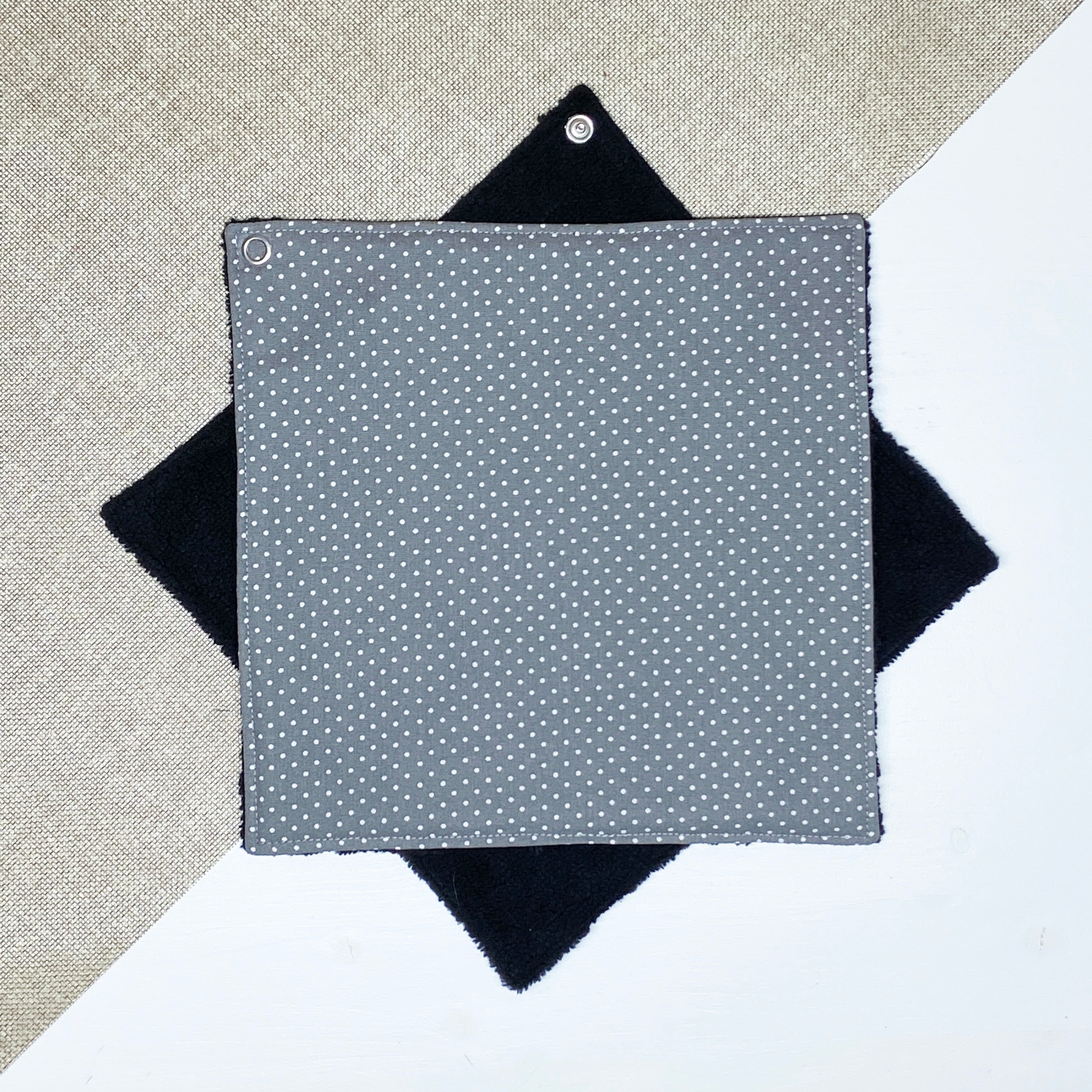 Essuie-tout - Gris pois blancs