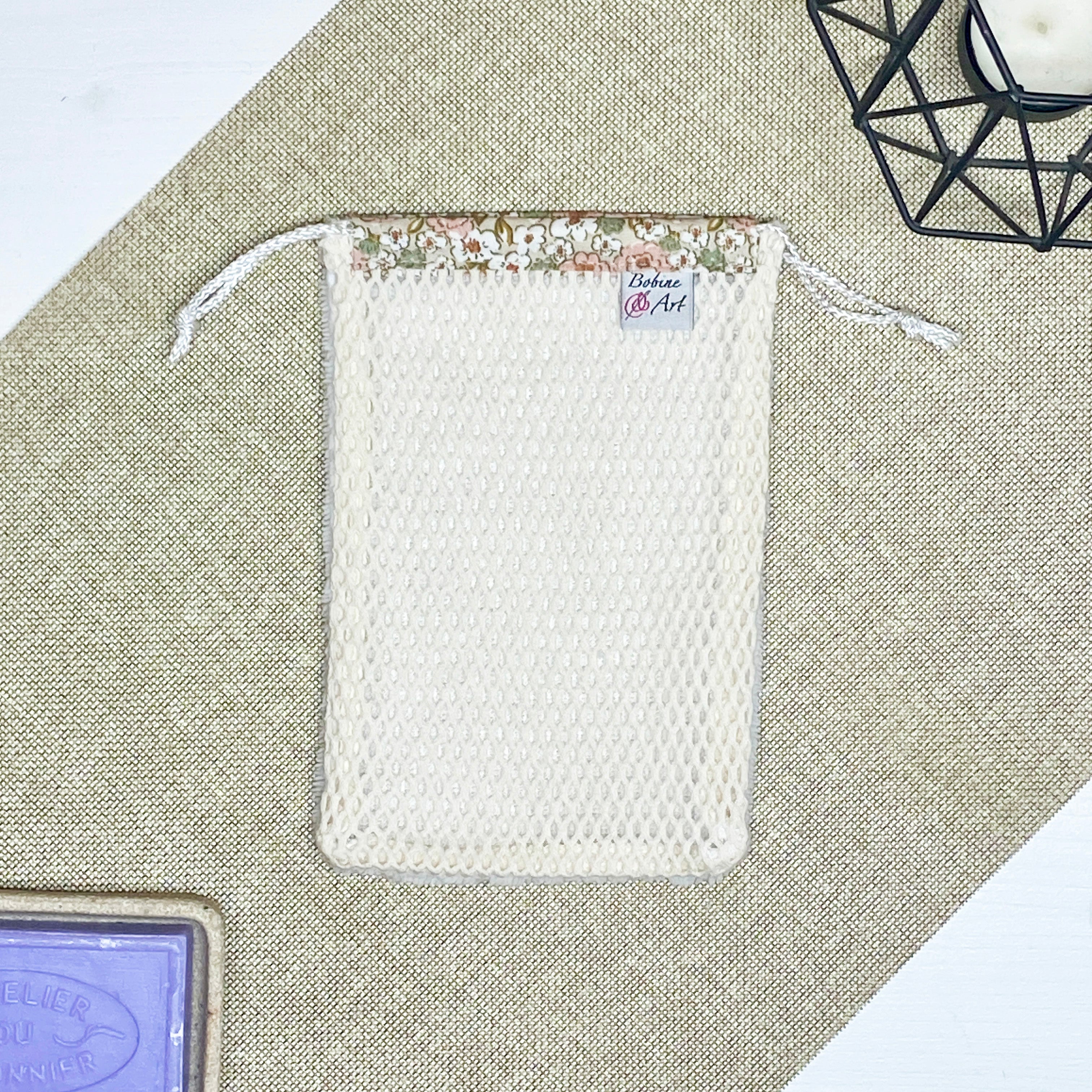 Gant Porte-savon - Fleur rose
