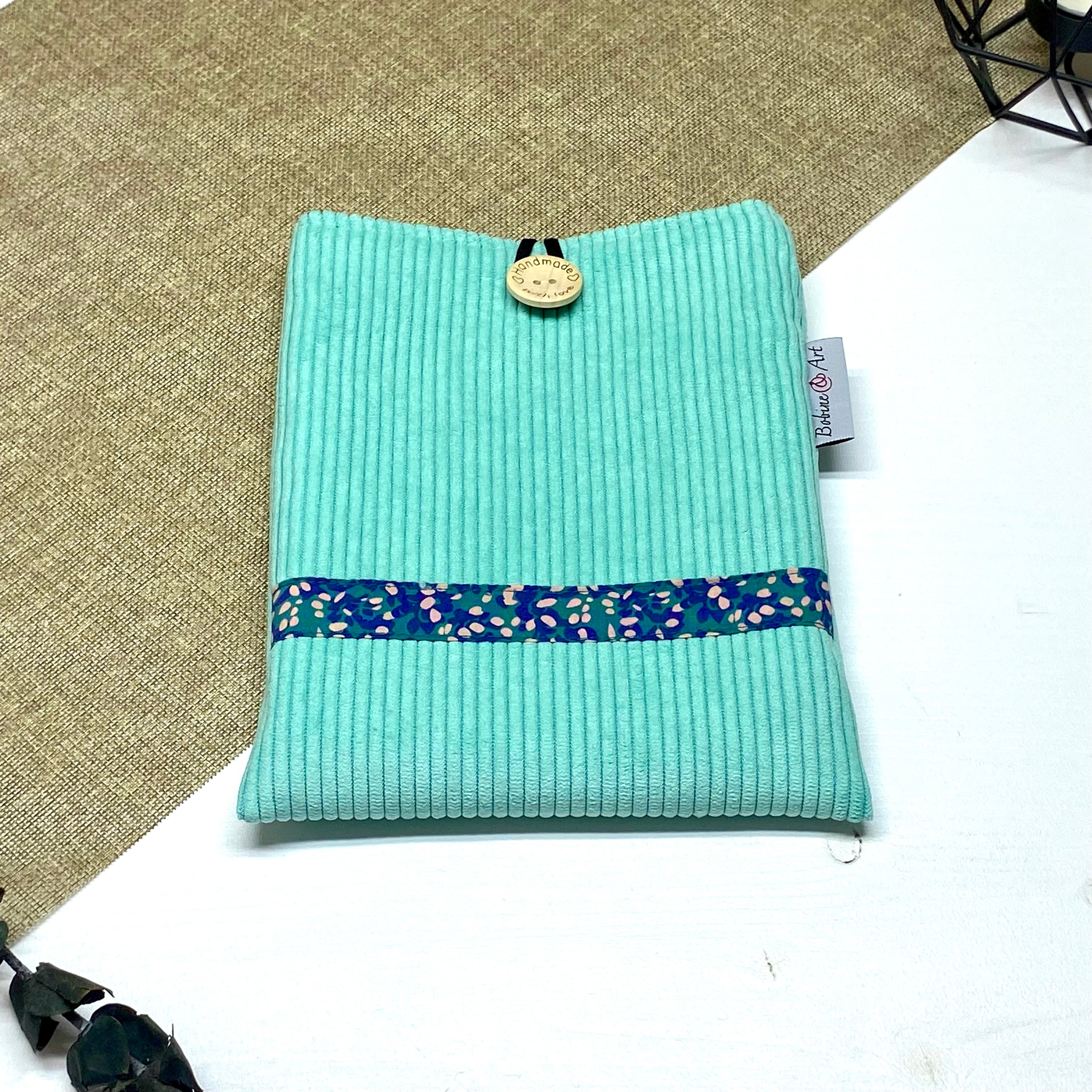 Pochette à livre de poche - Velours vert clair