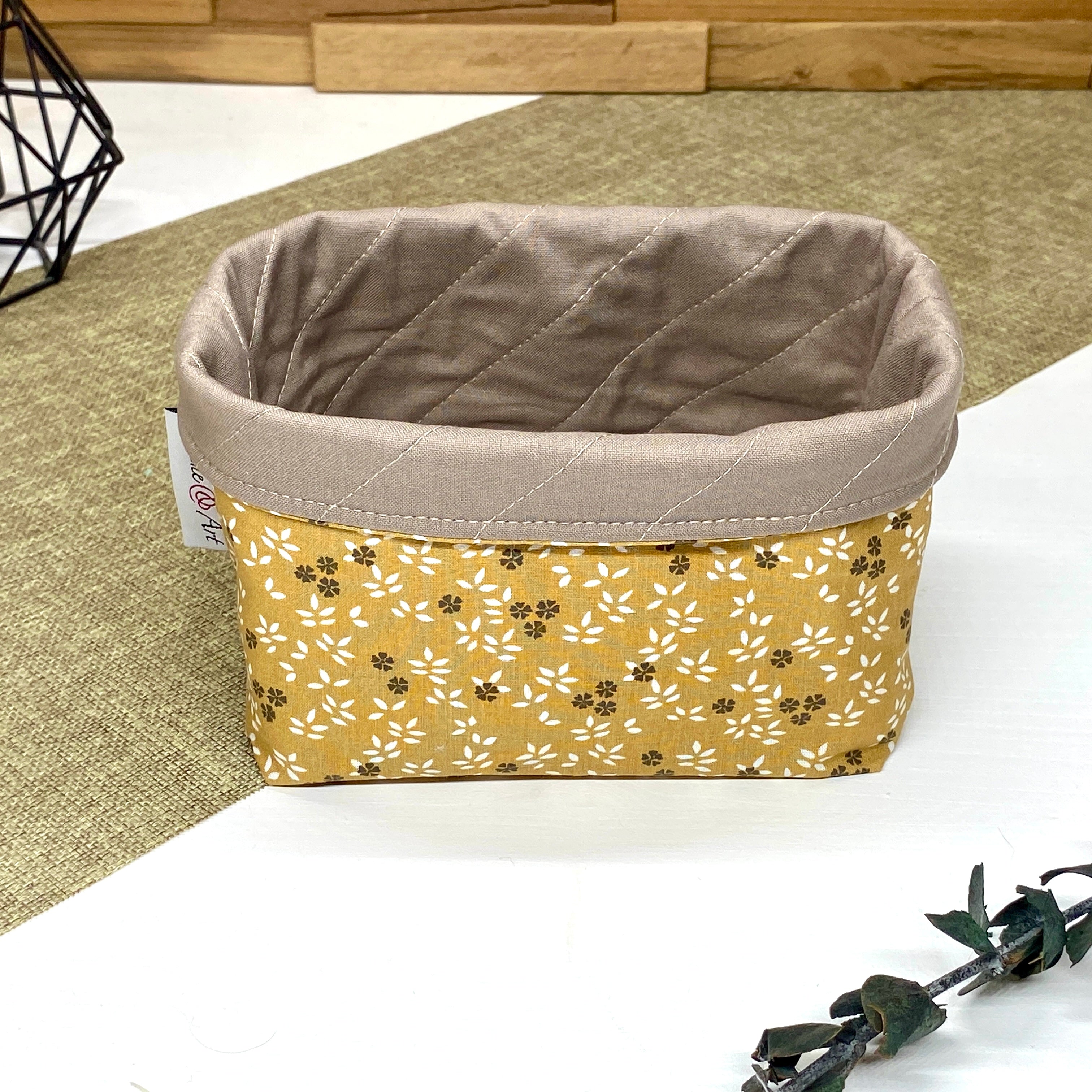 Panière de rangement en tissu décoratif - Beige