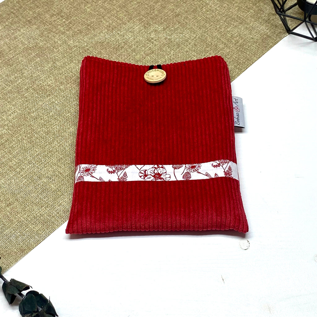 Pochette à livre de poche - Velours rouge