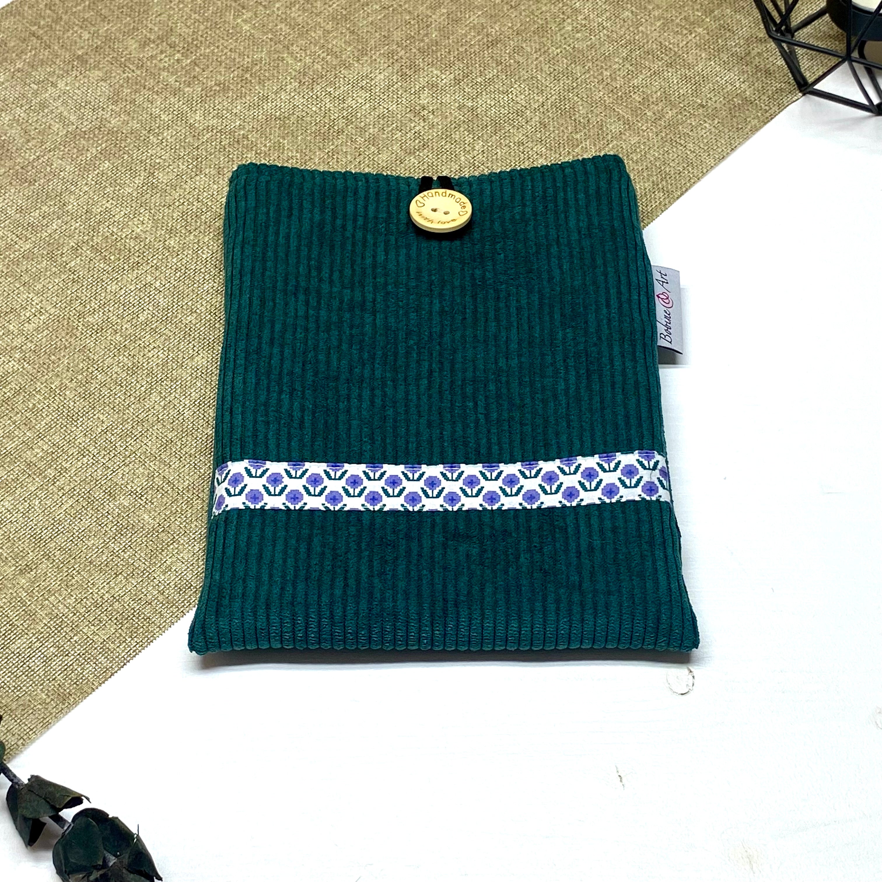 Pochette à livre de poche - Velours vert