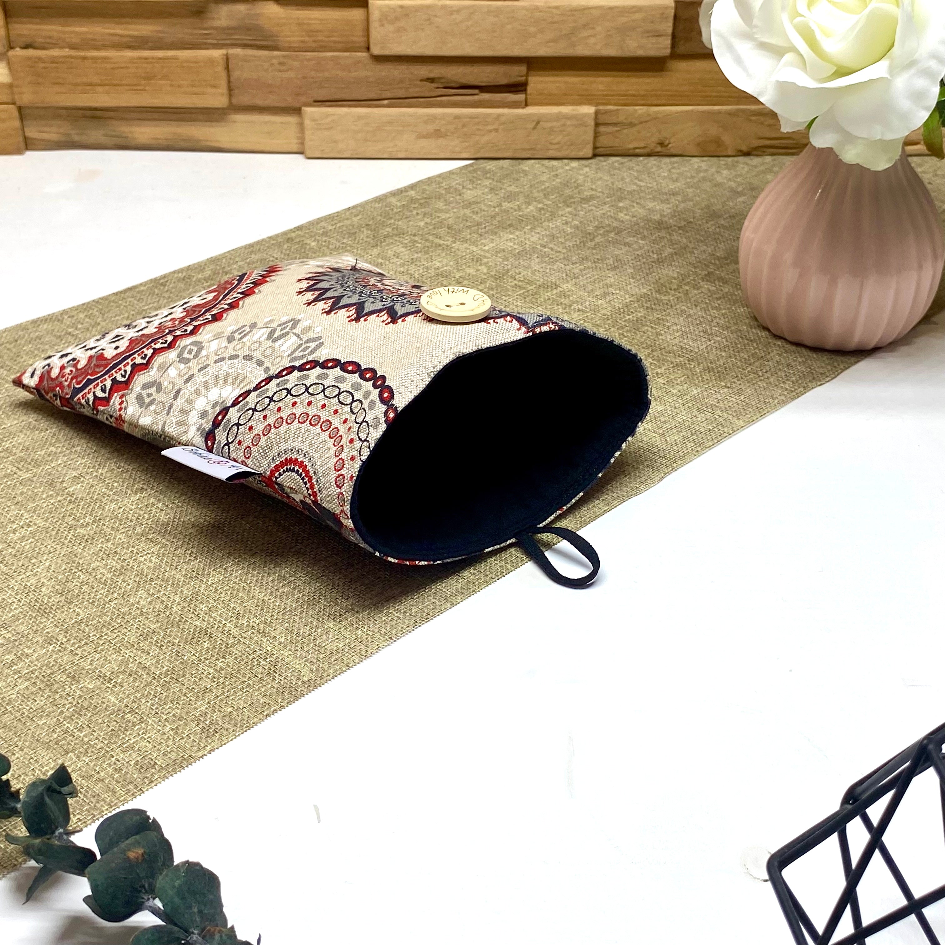 Pochette à livre de poche - Mandala rouge