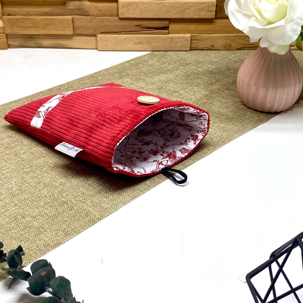 Pochette à livre de poche - Velours rouge