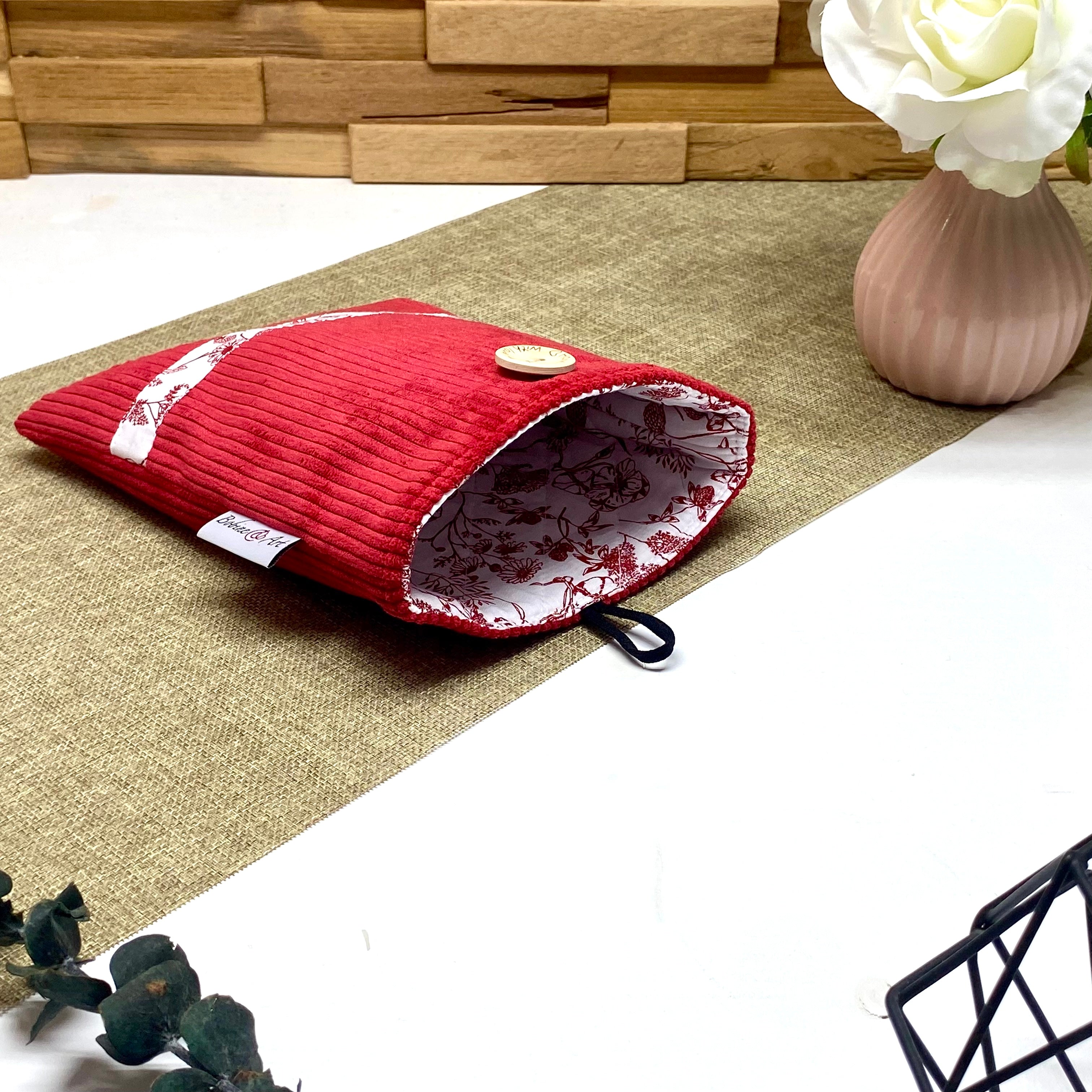 Pochette à livre de poche - Velours rouge