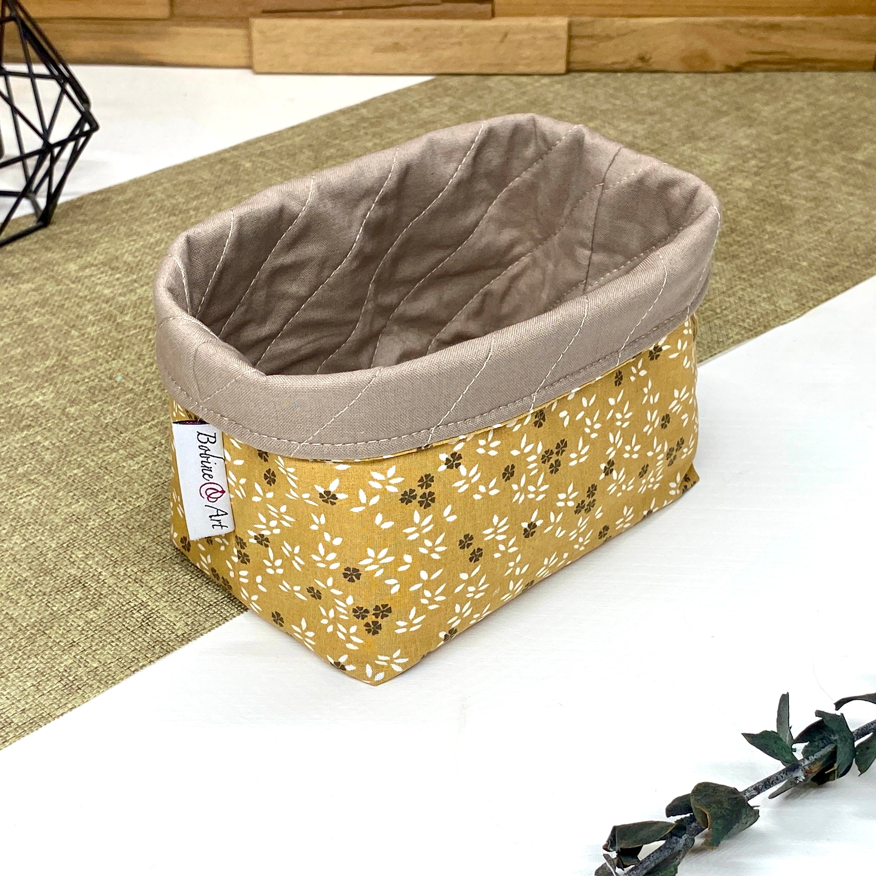 Panière de rangement en tissu décoratif - Beige