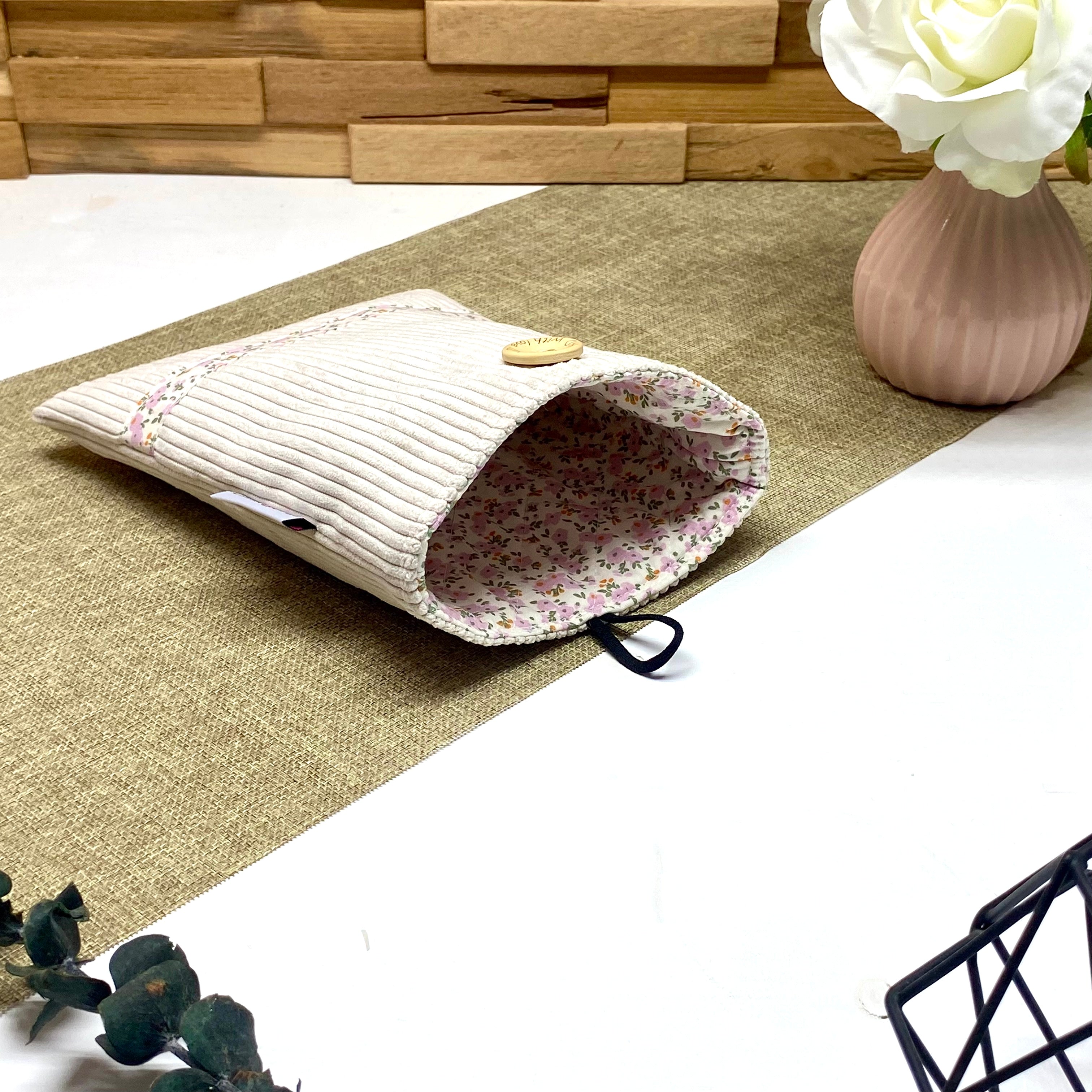 Pochette à livre de poche - Velours blanc