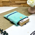 Pochette à livre de poche - Velours vert clair