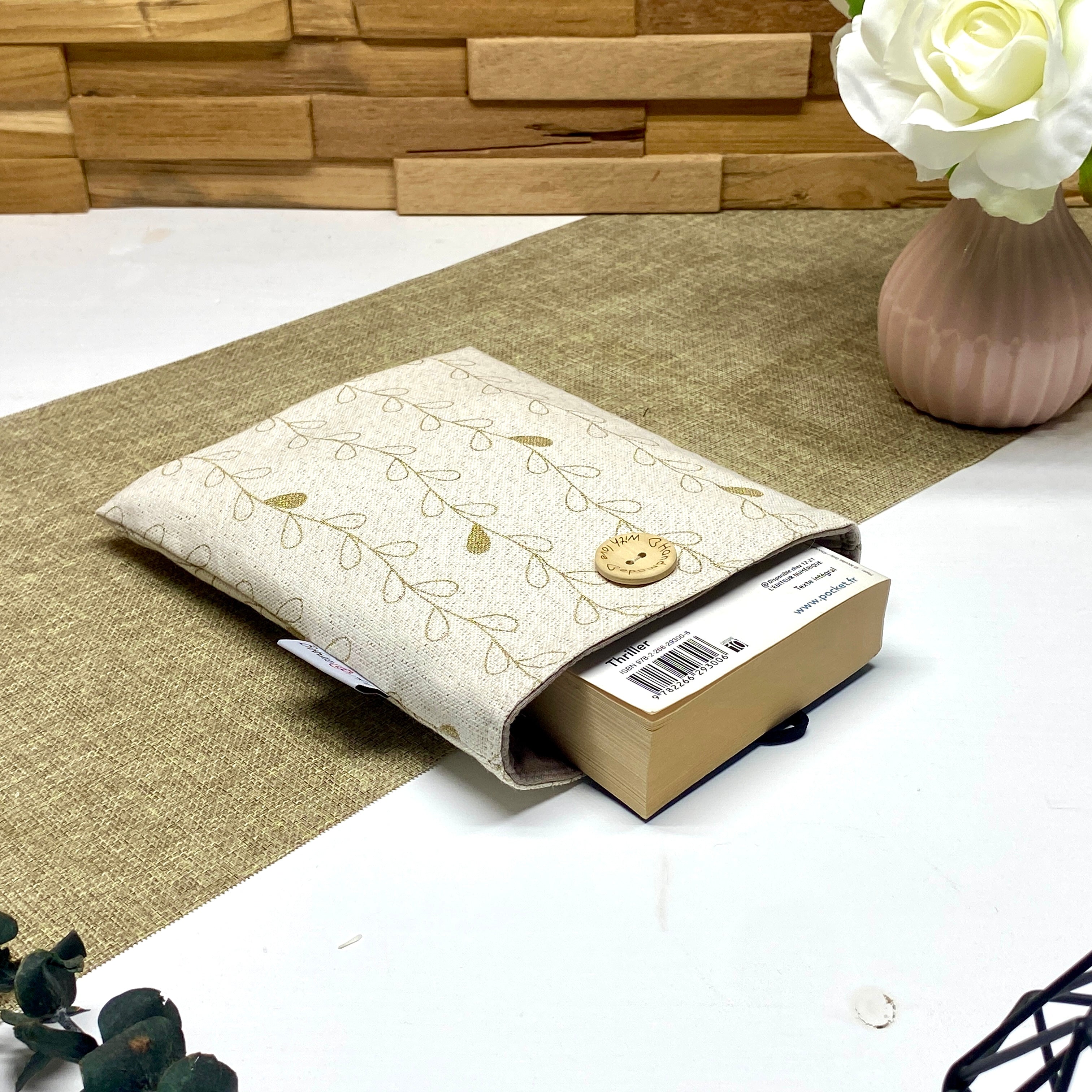 Pochette à livre de poche - Feuille or
