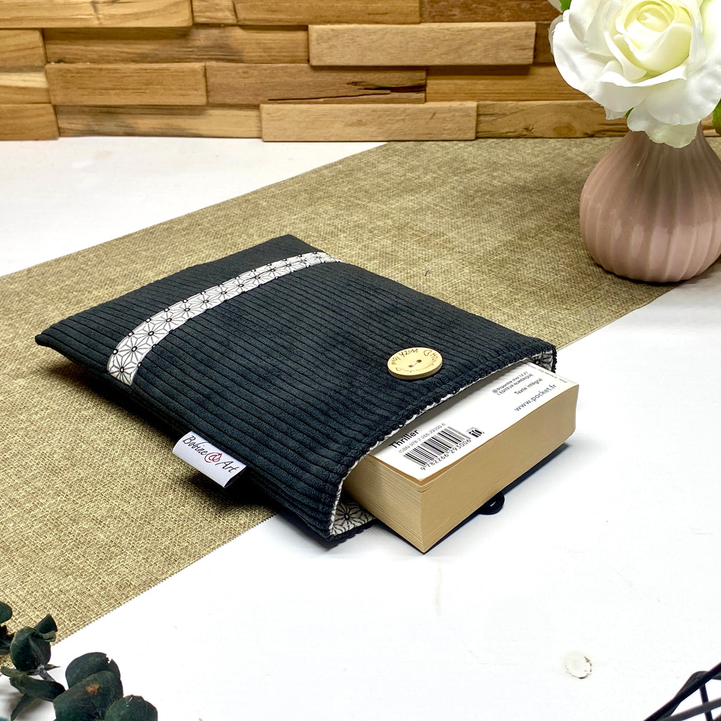 Pochette à livre de poche - Velours noir