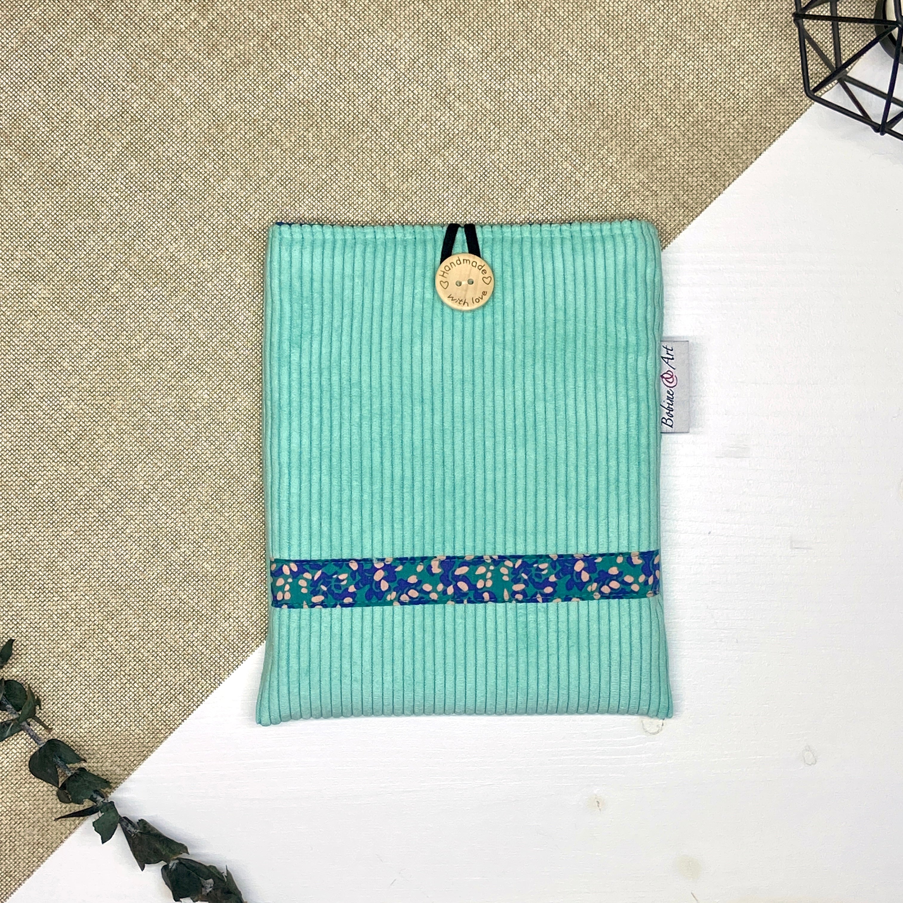 Pochette à livre de poche - Velours vert clair