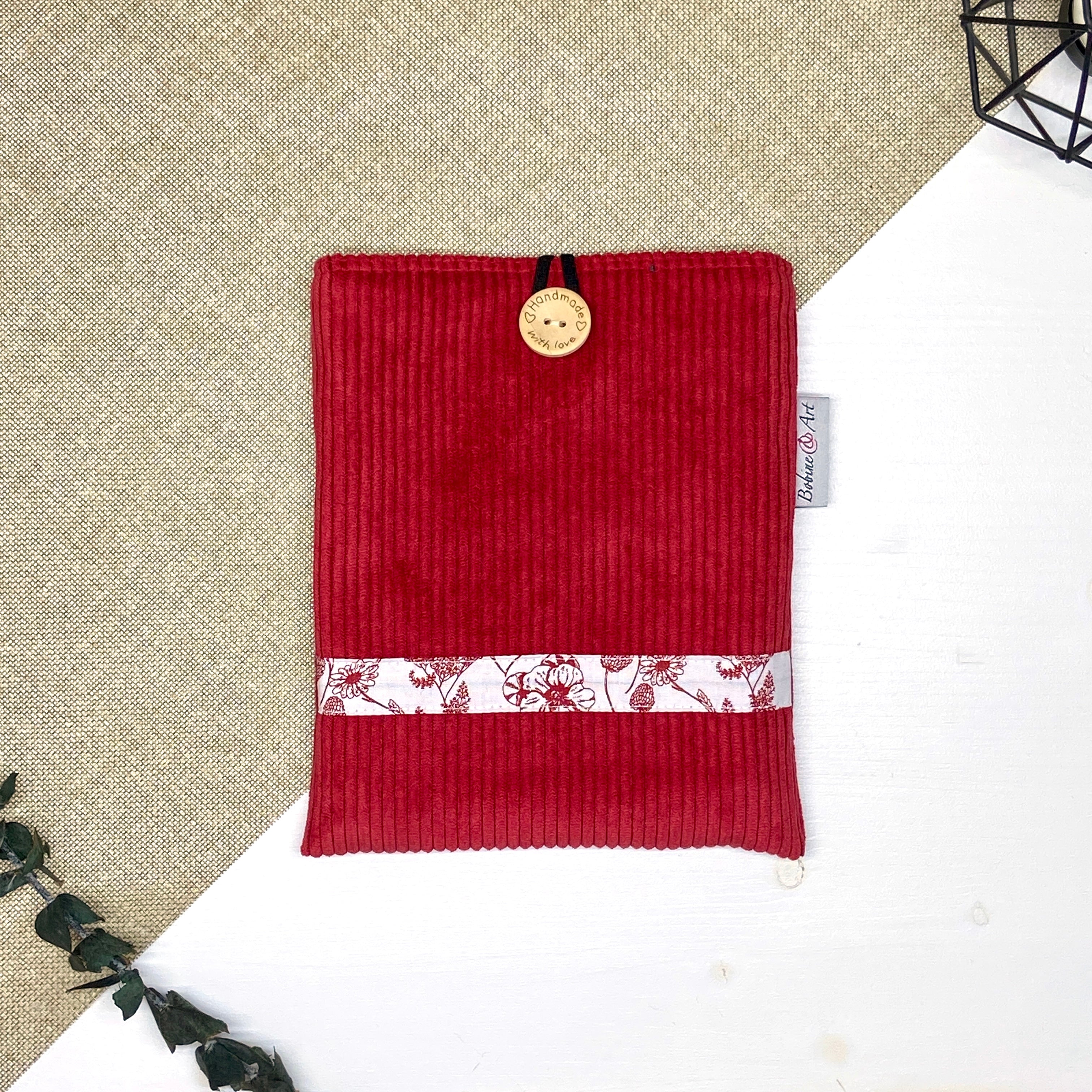 Pochette à livre de poche - Velours rouge