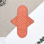 Serviette hygiénique lavable réutilisable en tissu - Paon Orange