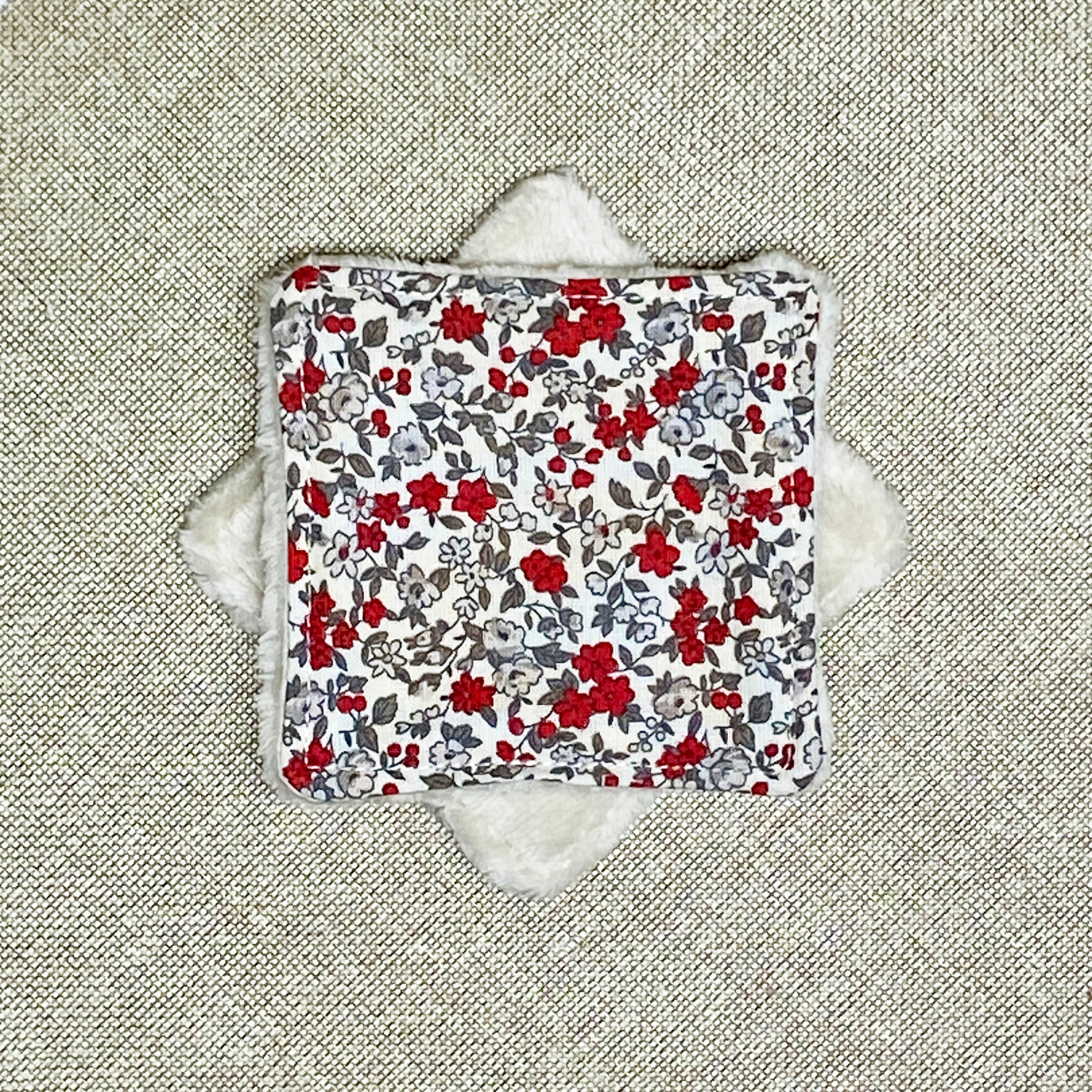 Lingette "Sans produit" - Fleur rouge