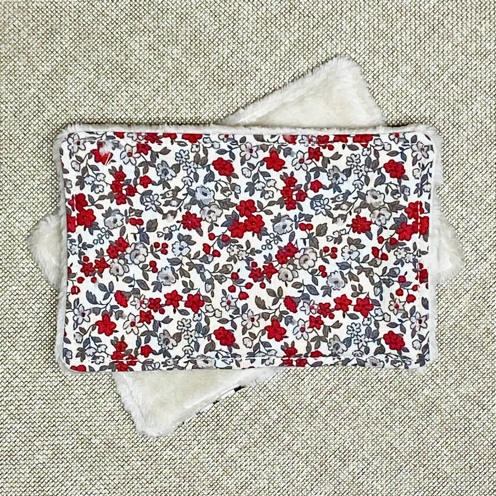 Lingette "Sans produit" - Fleur rouge