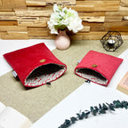 Pochette à livre - Velours rouge