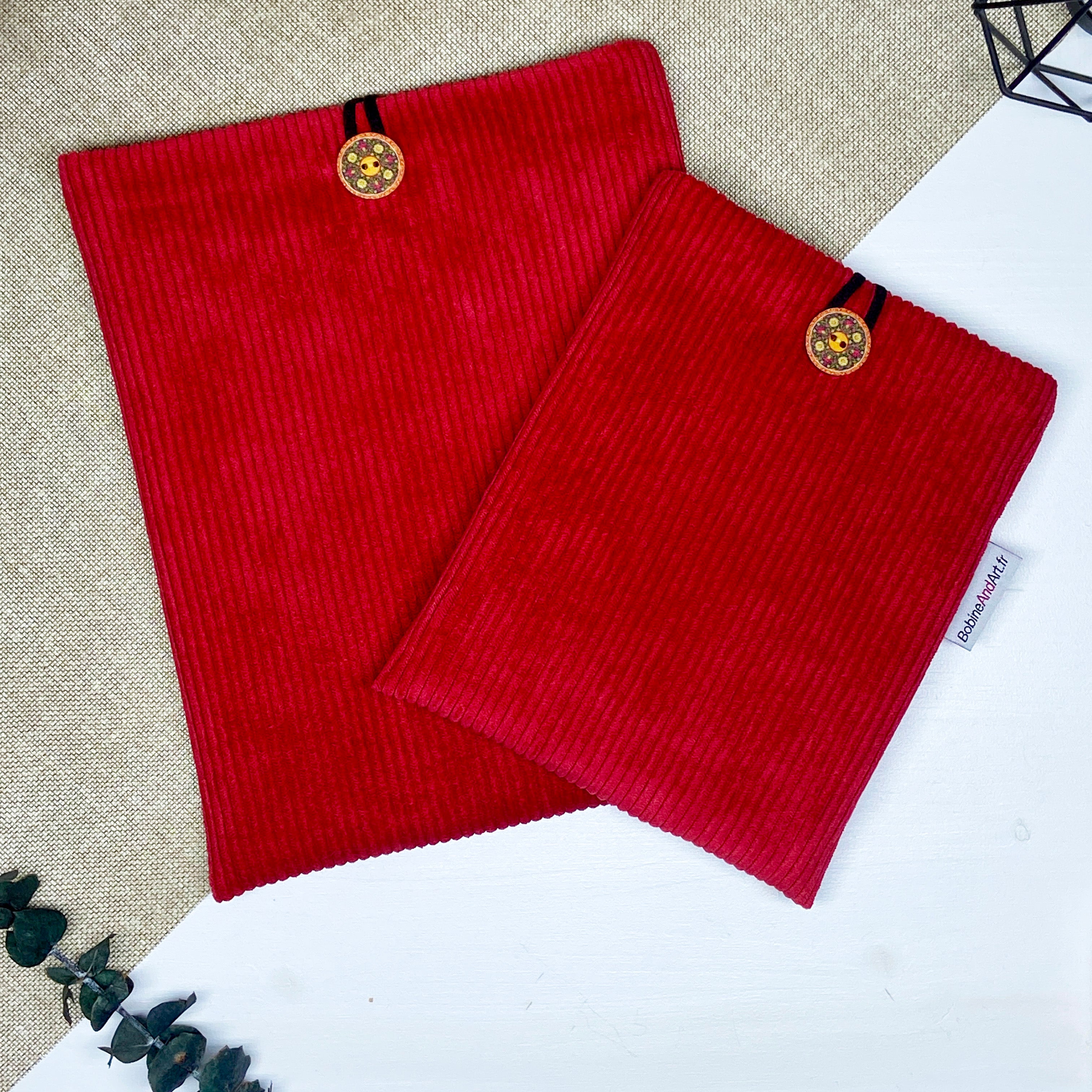 Pochette à livre - Velours rouge