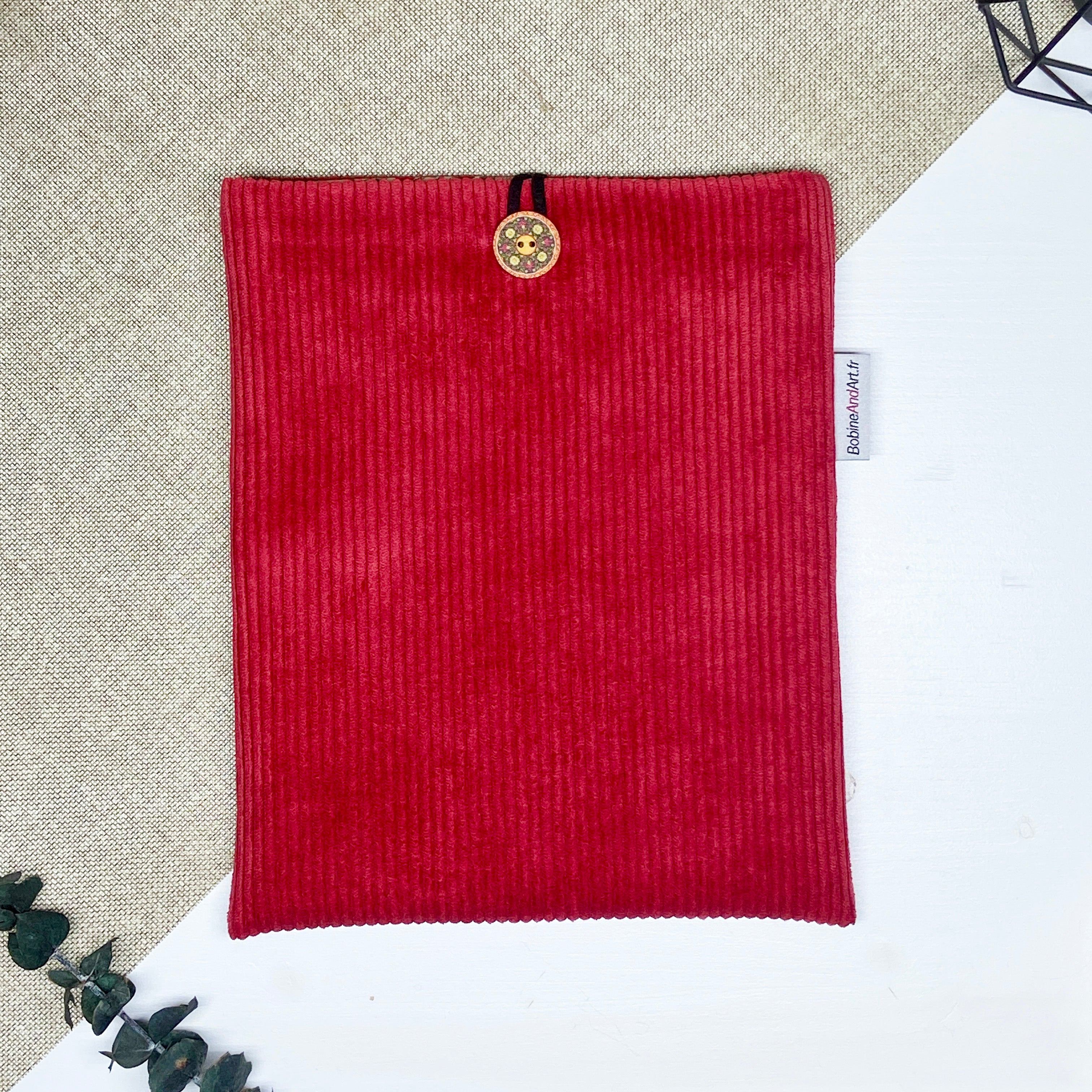 Pochette à livre - Velours rouge