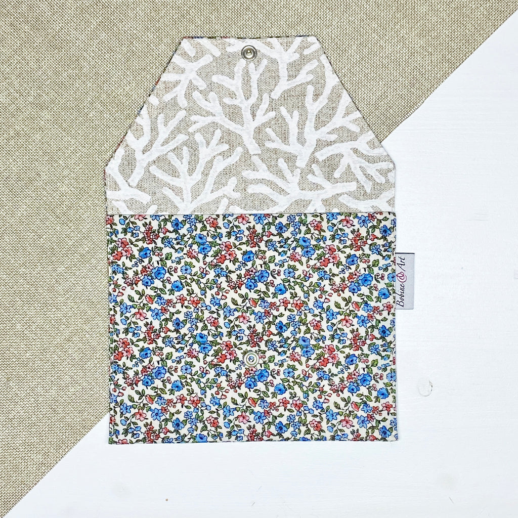 Pochette à lingette - Fleur bleue