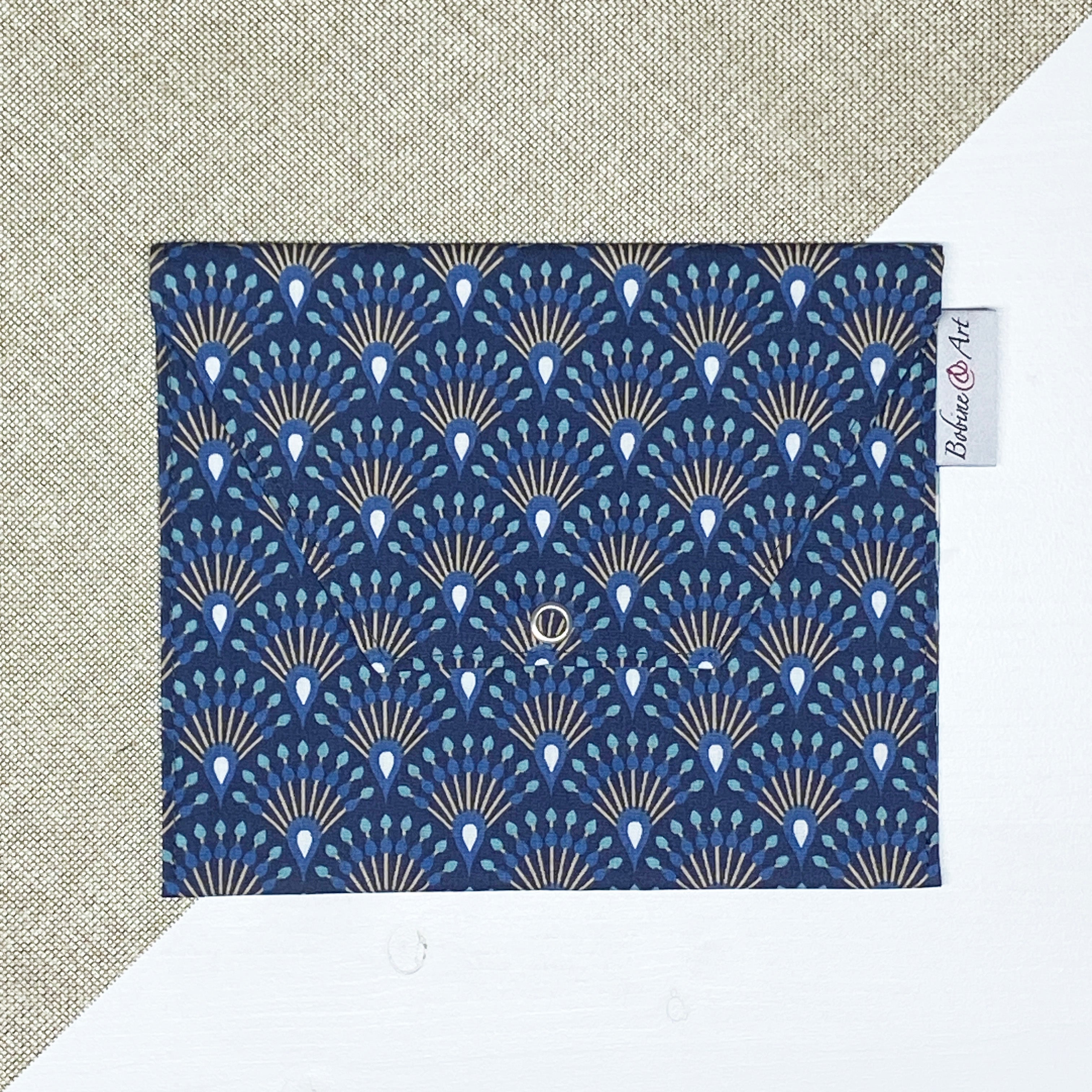 Pochette à lingette - Paon bleu