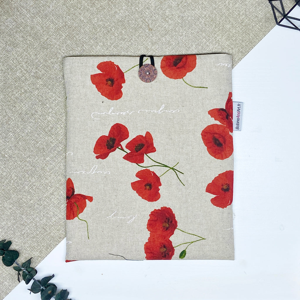 Pochette à livre - Coquelicot