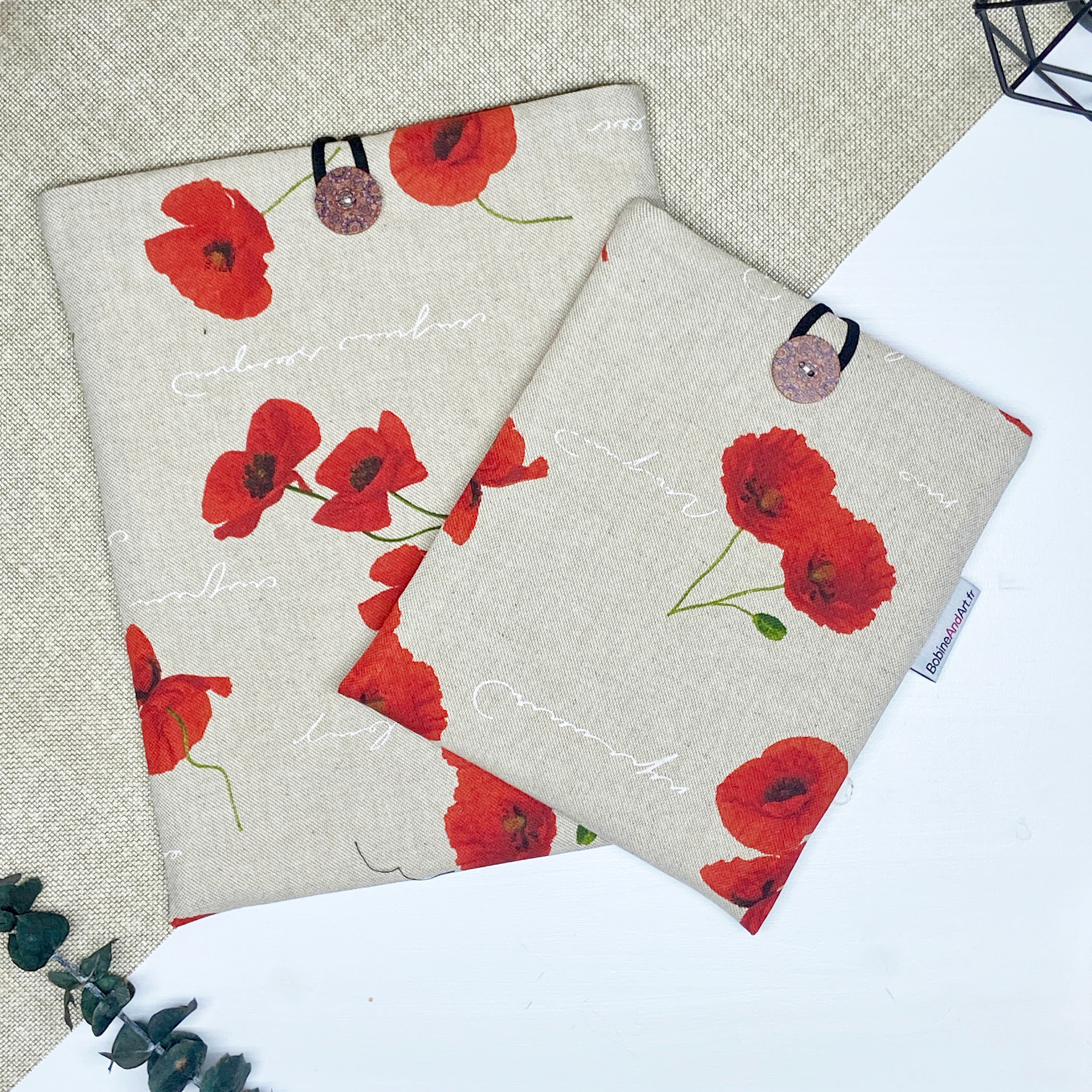 Pochette à livre - Coquelicot