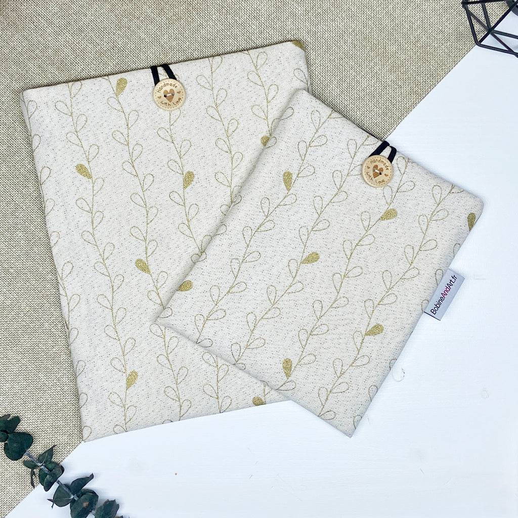 Pochette à livre - Feuille or