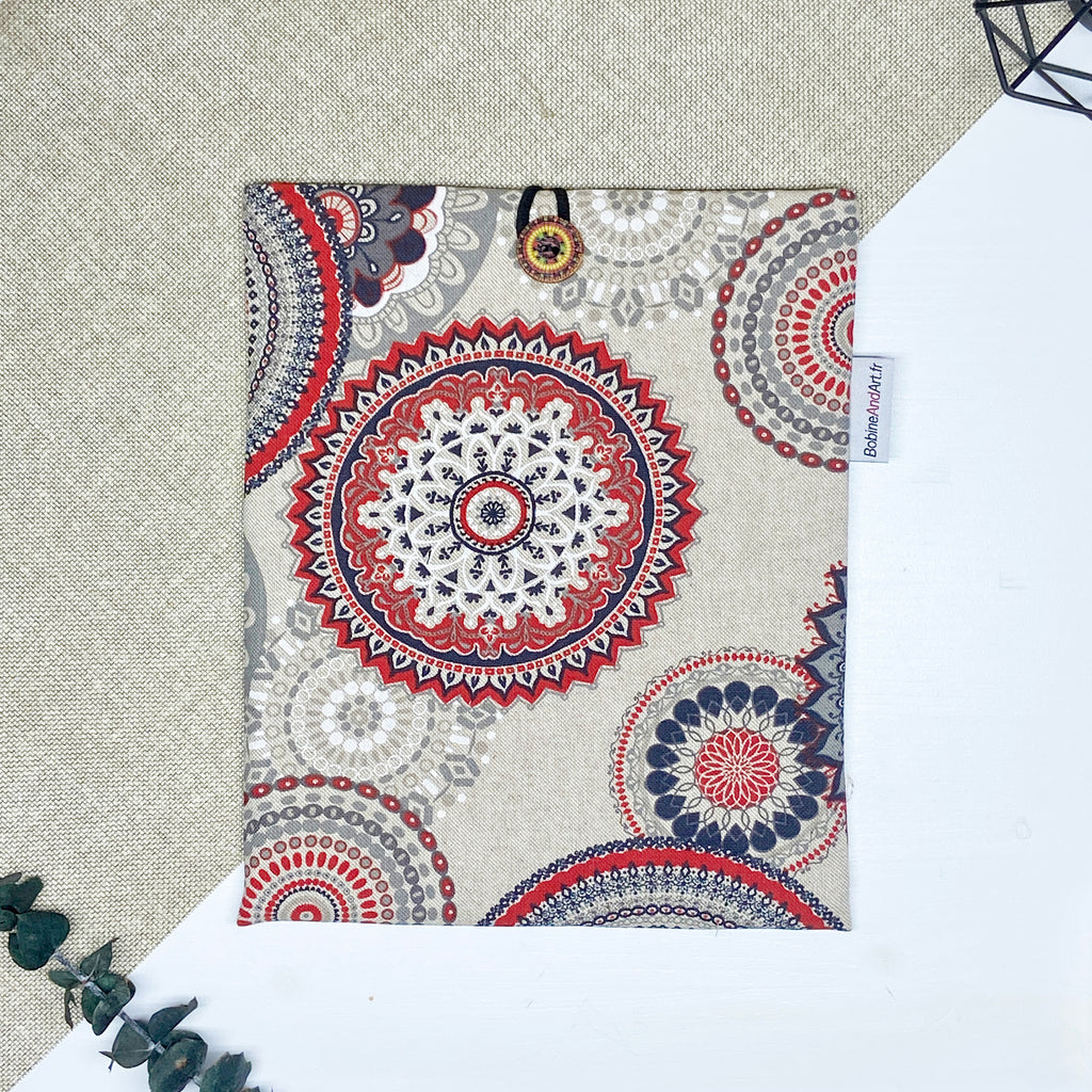 Pochette à livre - Mandala rouge