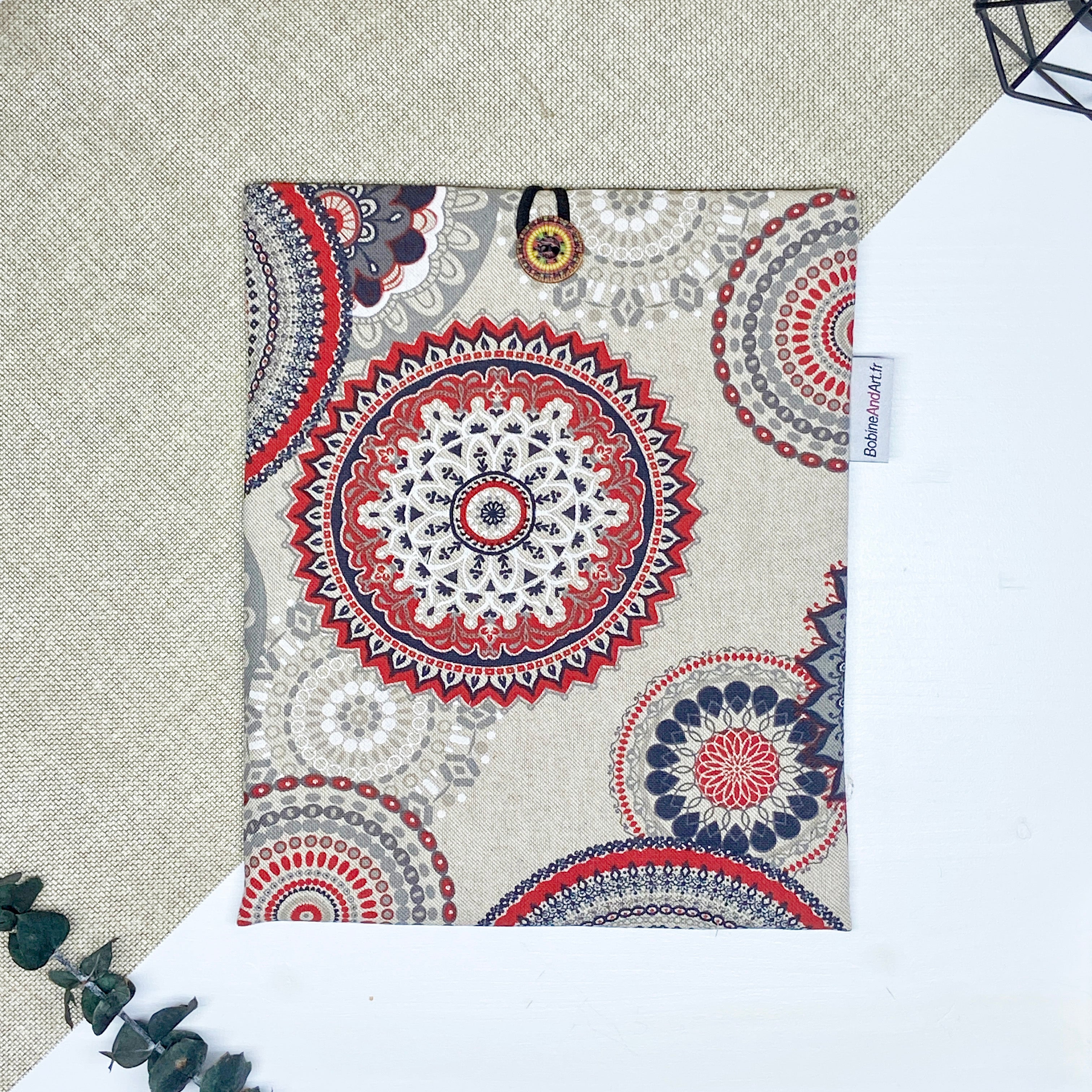 Pochette à livre - Mandala rouge