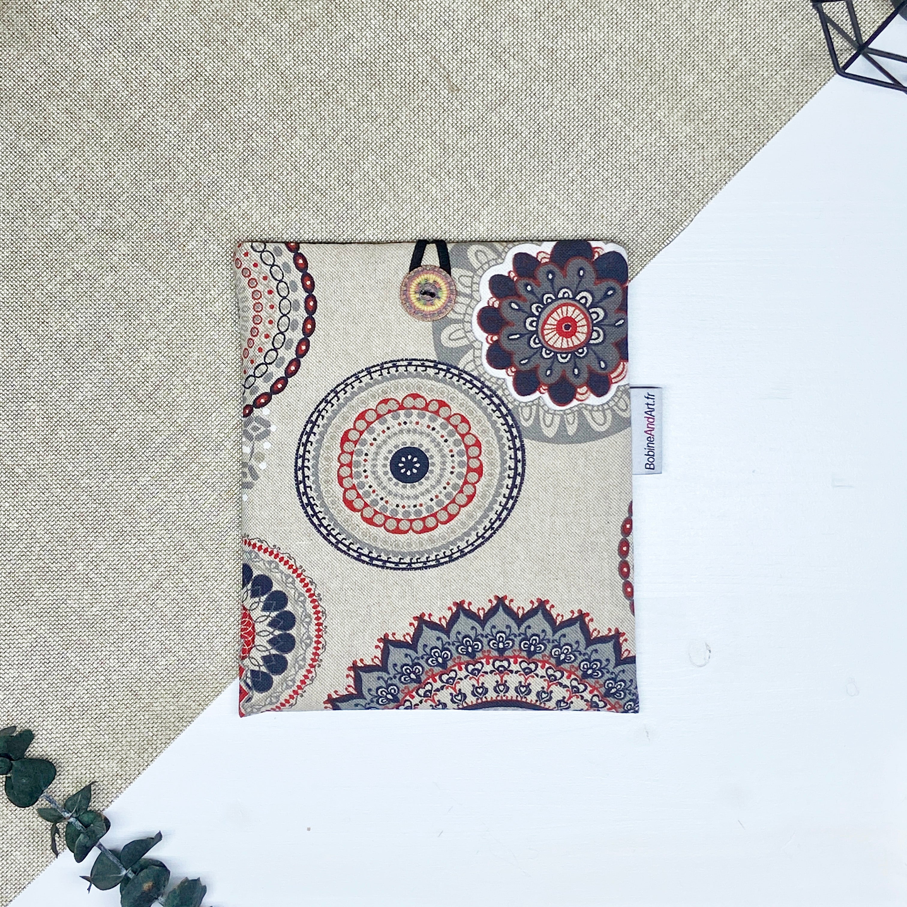 Pochette à livre - Mandala rouge