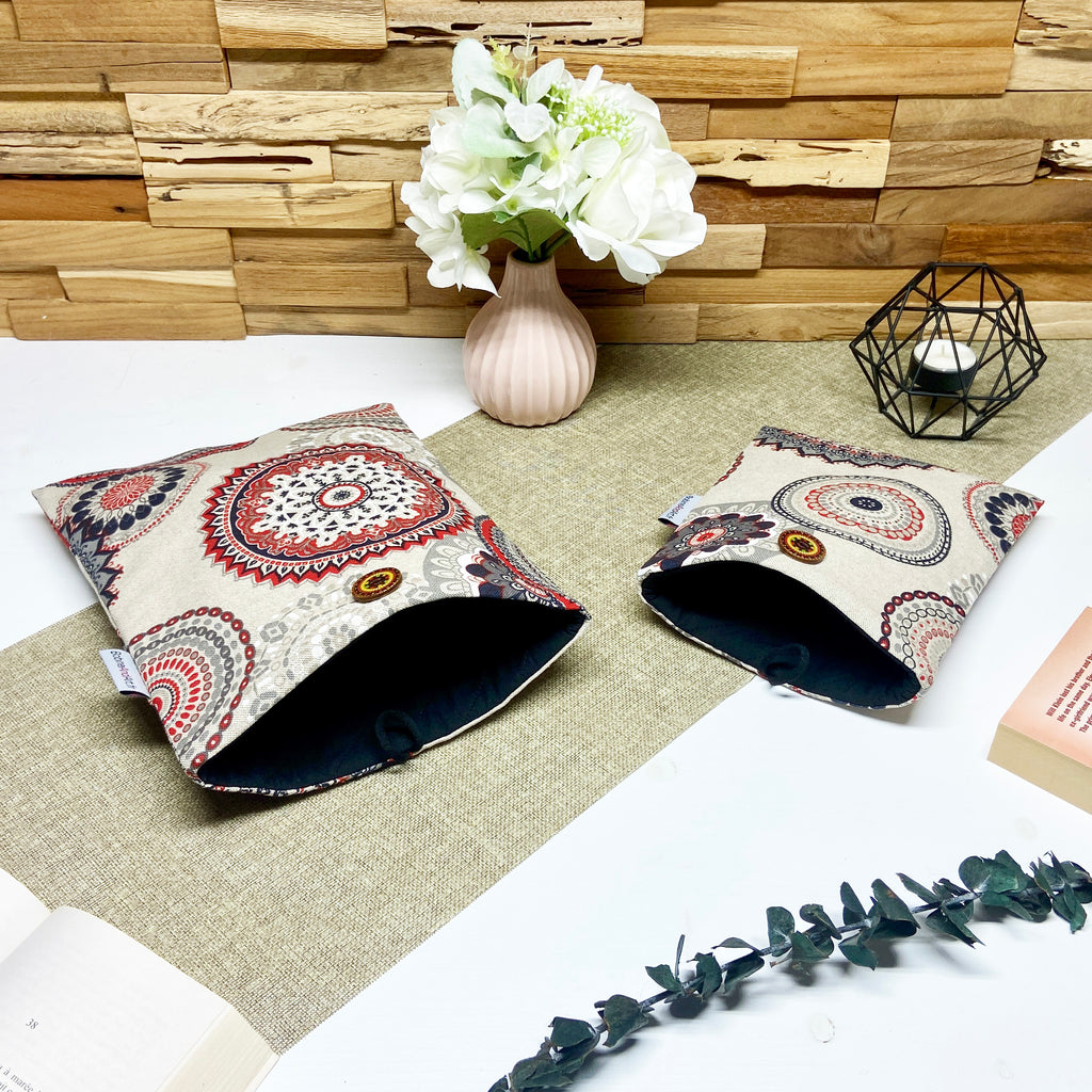 Pochette à livre - Mandala rouge