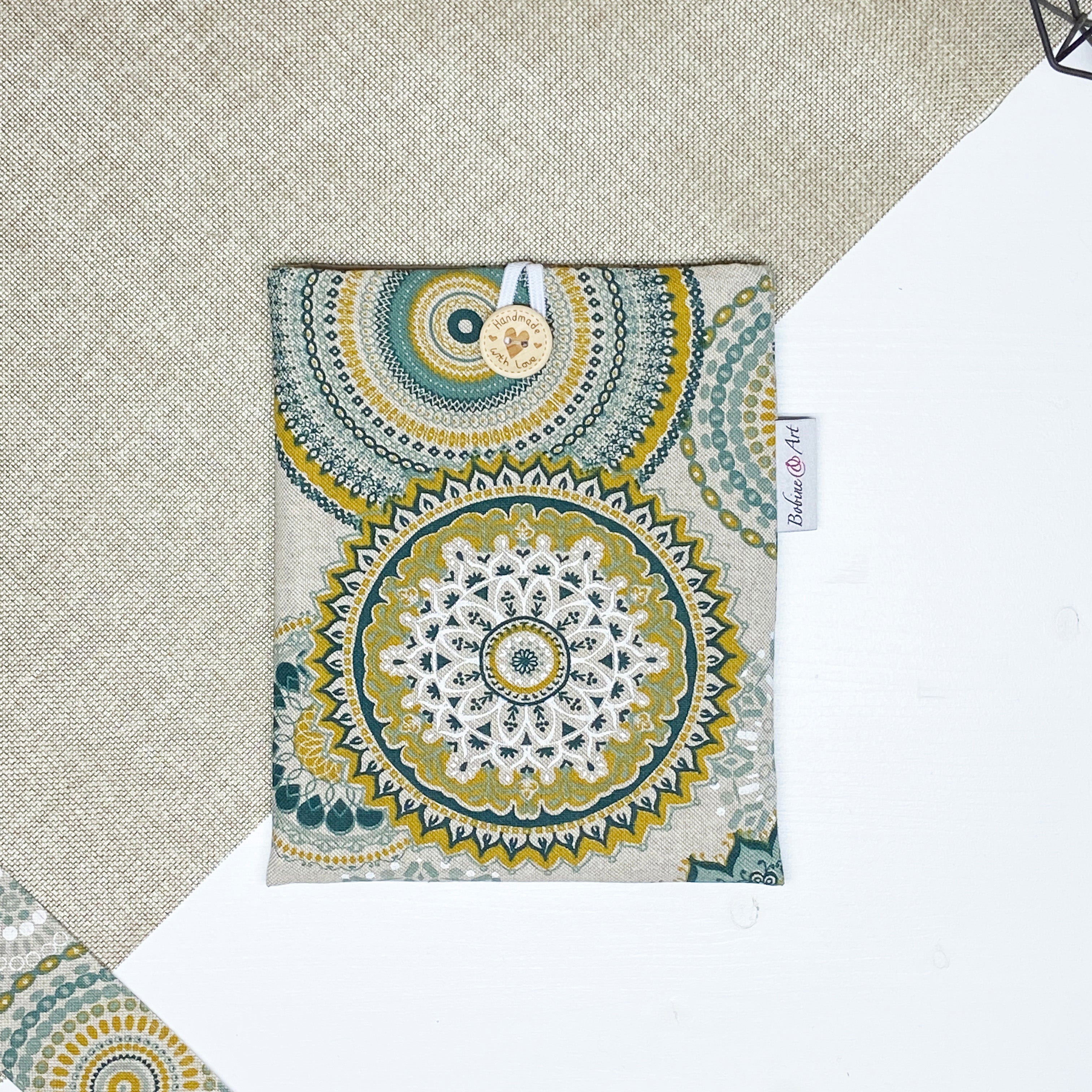 Pochette à livre - Mandala vert