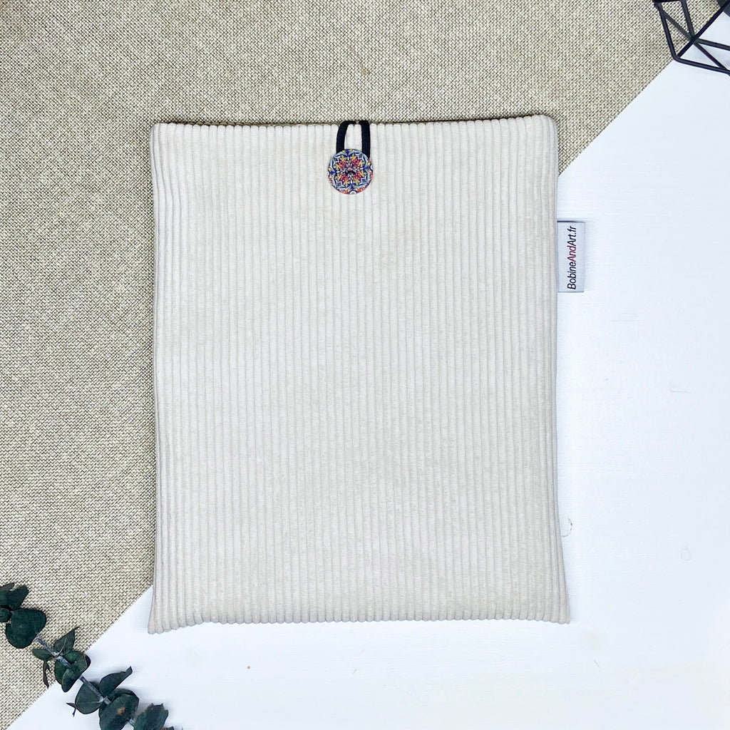 Pochette à livre - Velours ivoire