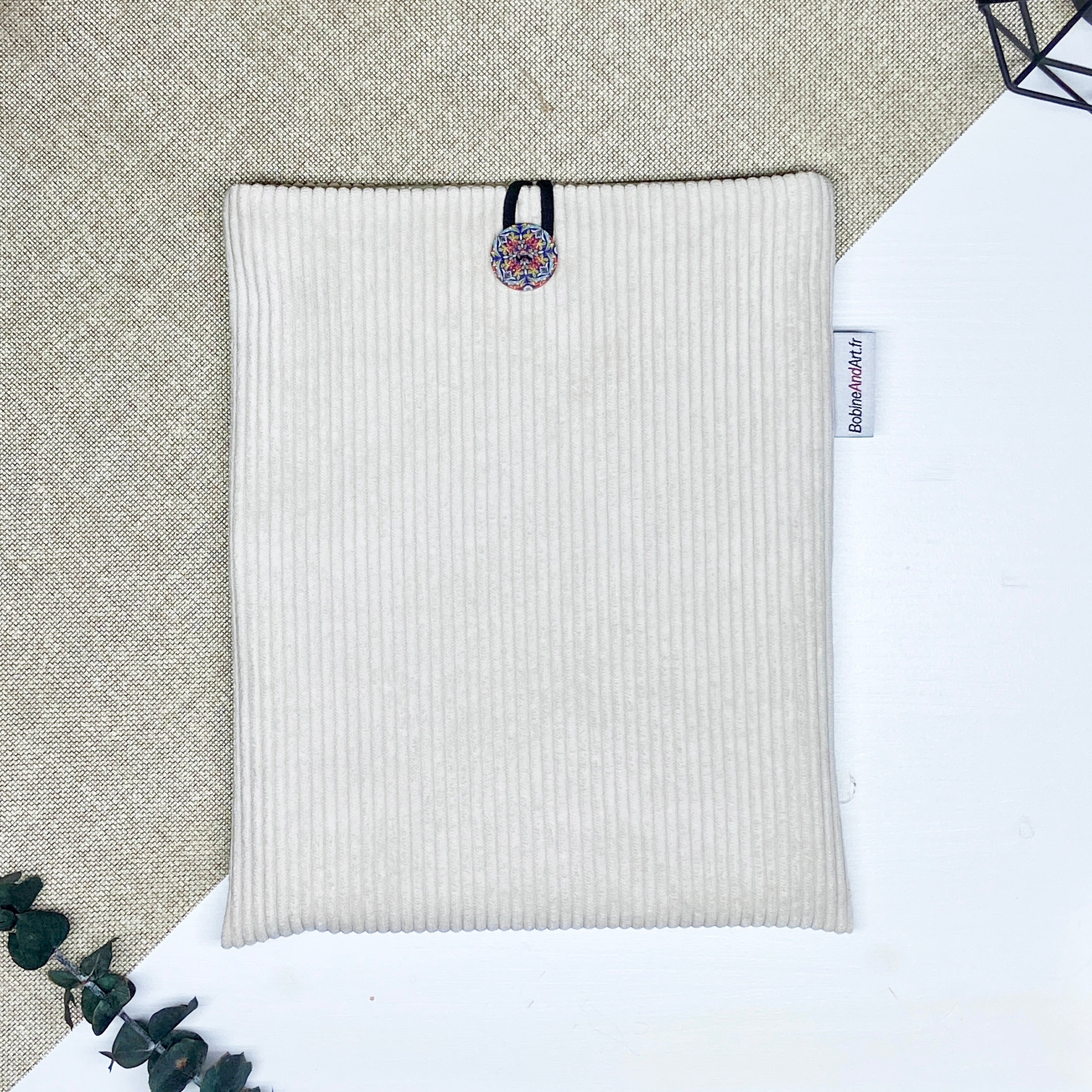 Pochette à livre - Velours ivoire