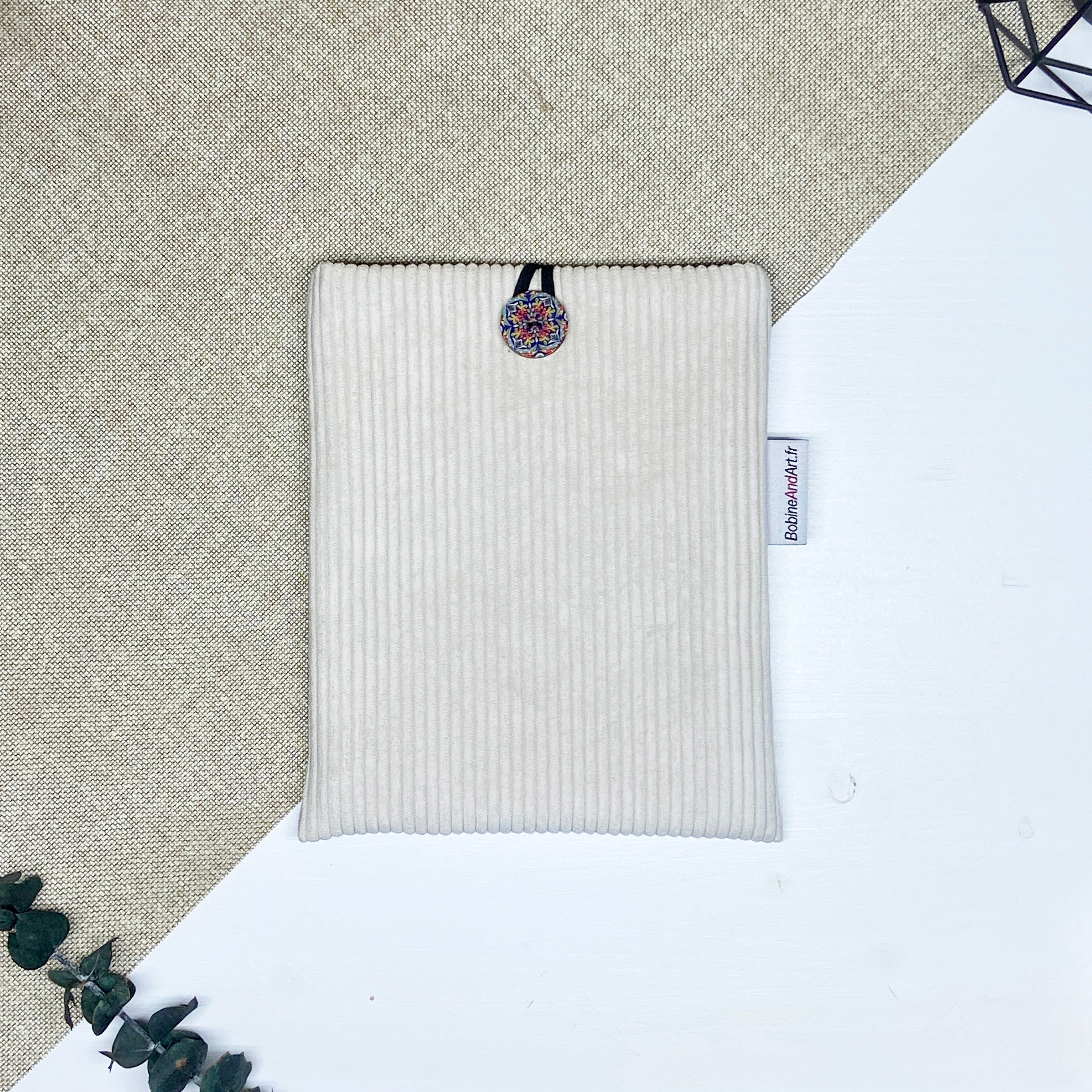 Pochette à livre - Velours ivoire