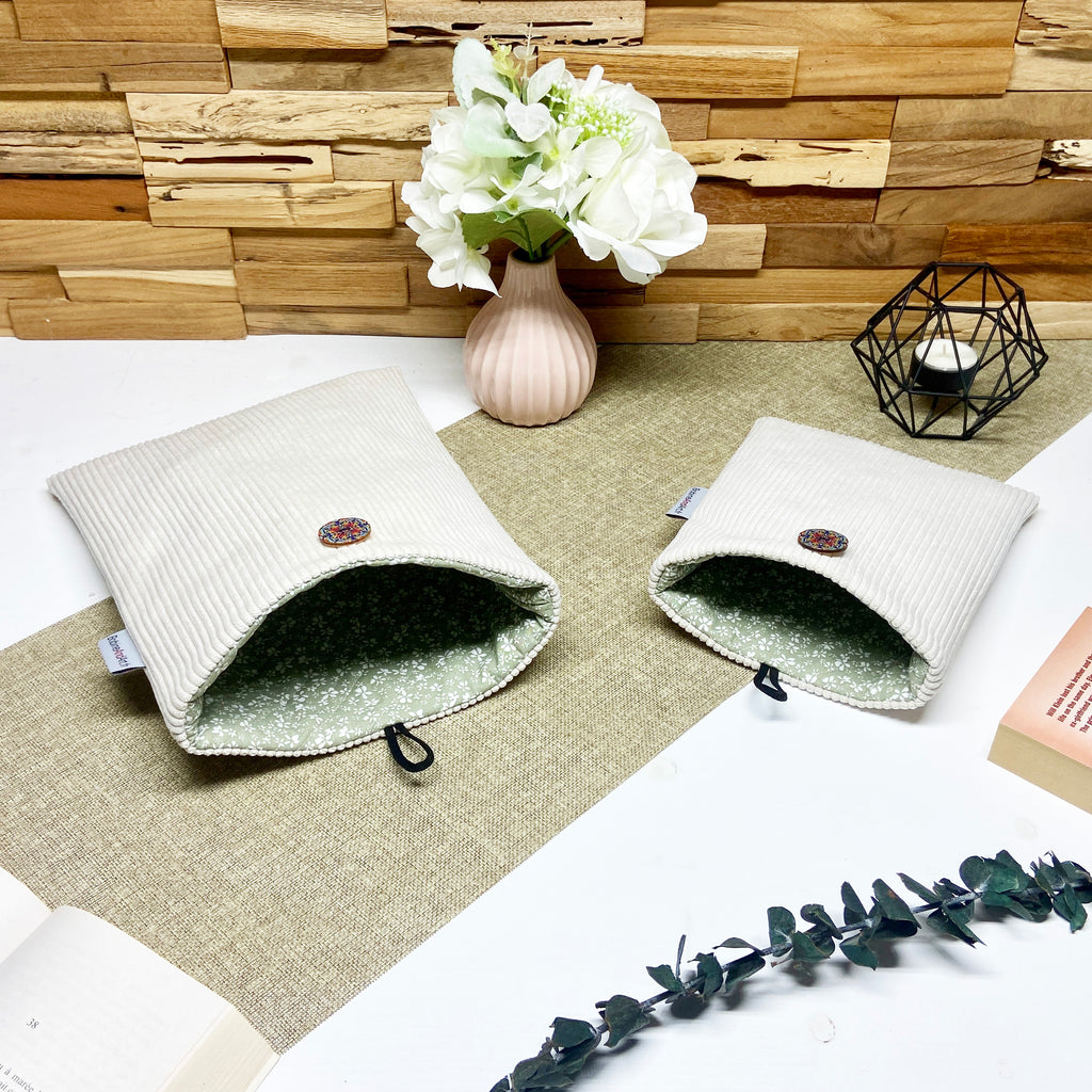 Pochette à livre - Velours ivoire