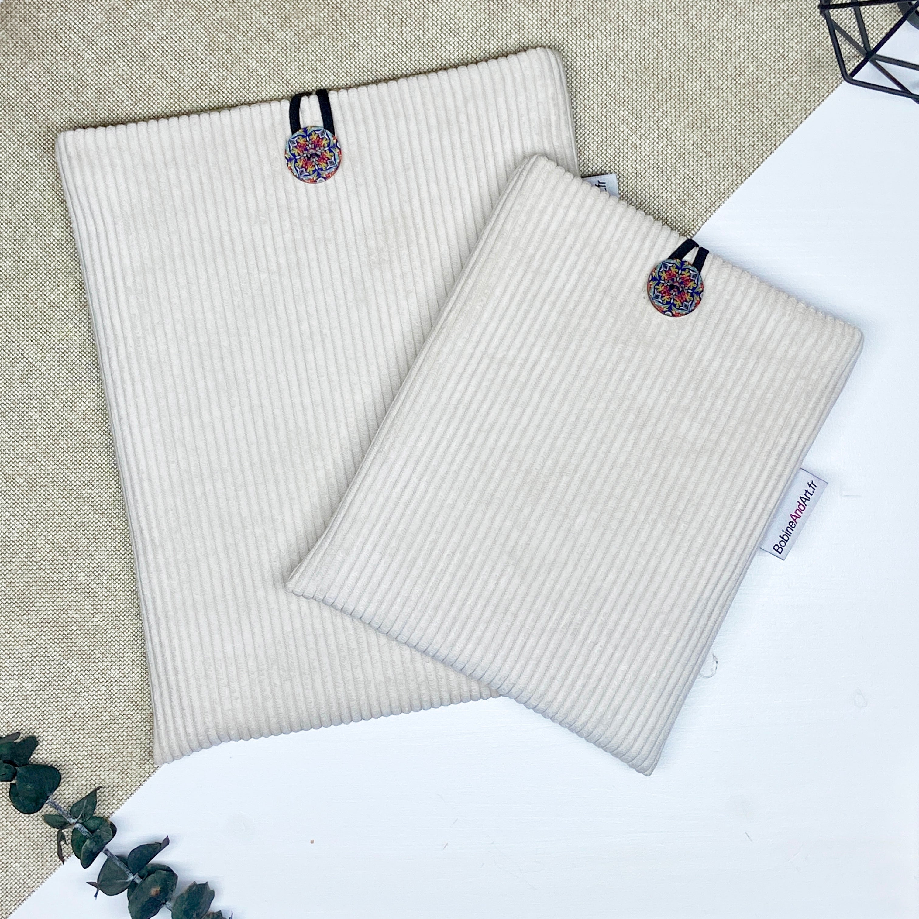 Pochette à livre - Velours ivoire