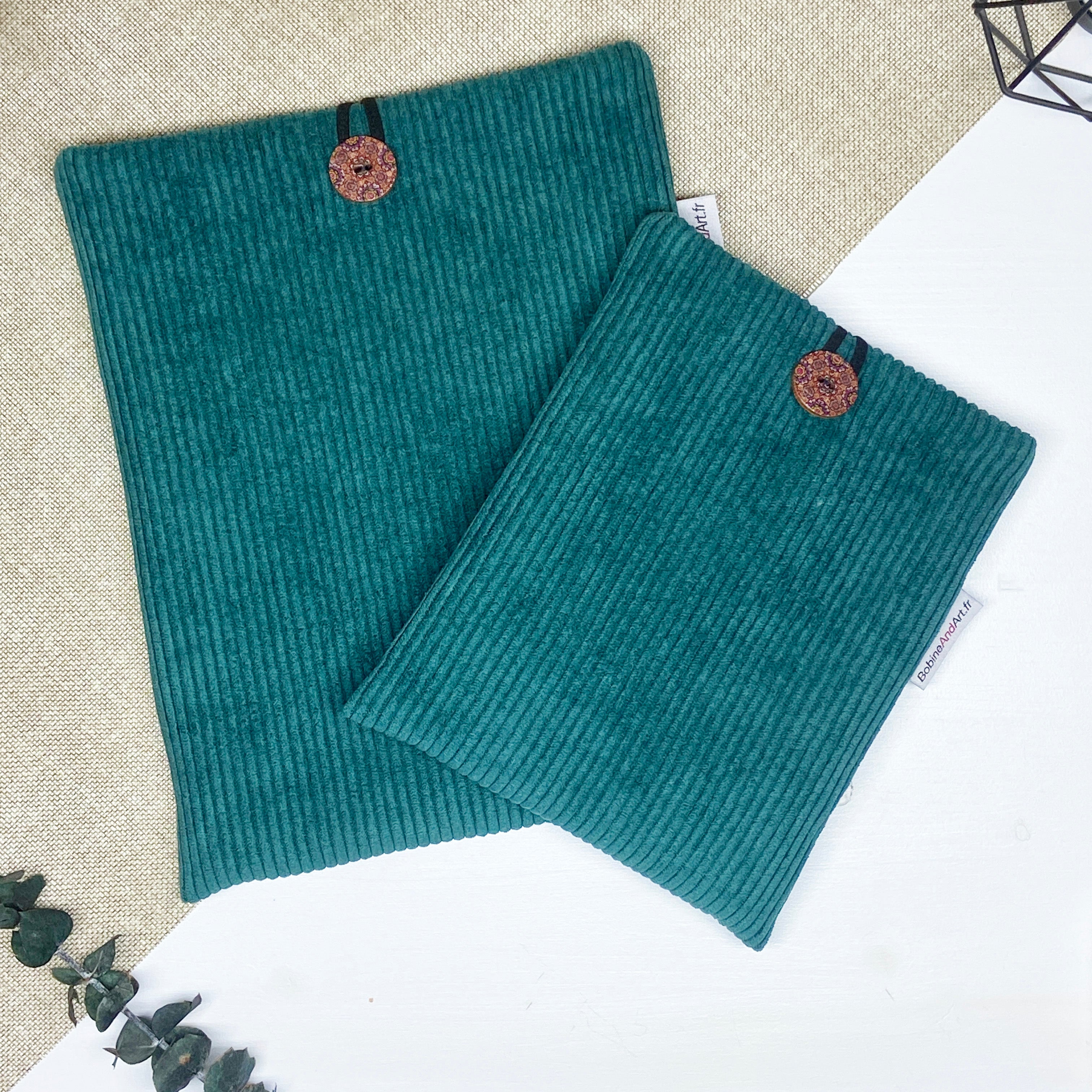 Pochette à livre - Velours vert foncé