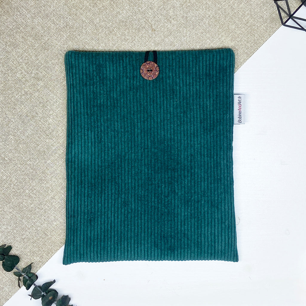 Pochette à livre - Velours vert foncé