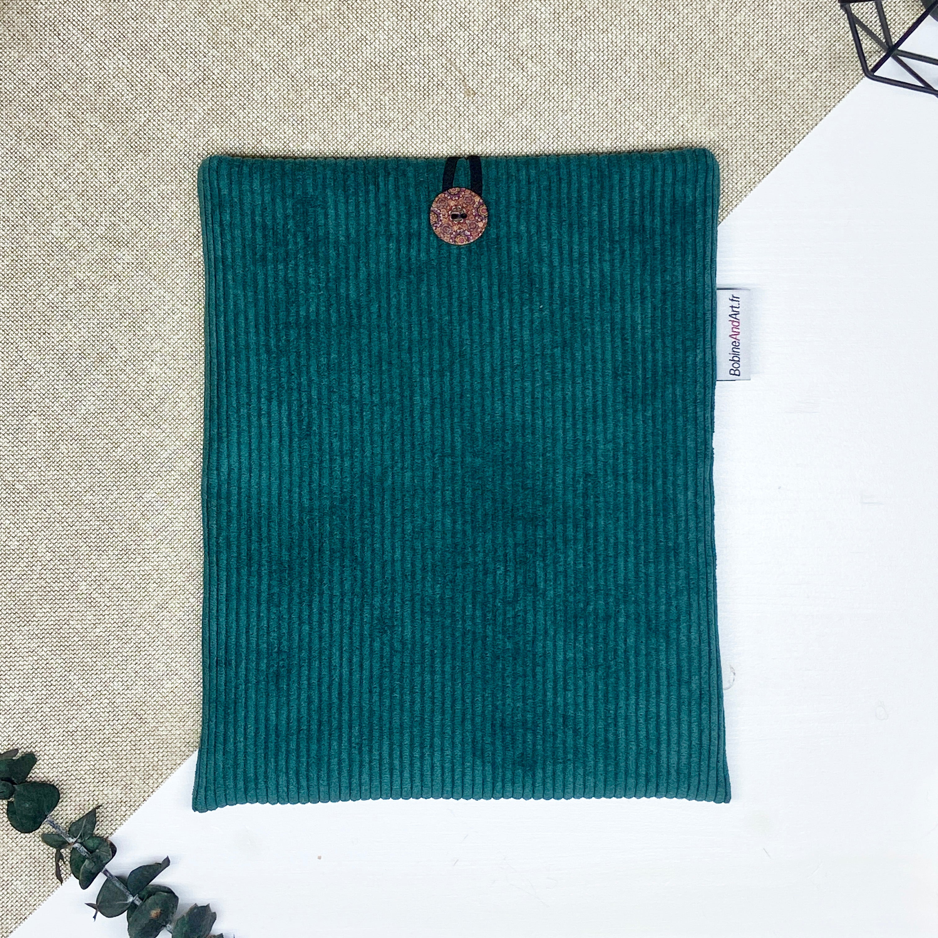 Pochette à livre - Velours vert foncé