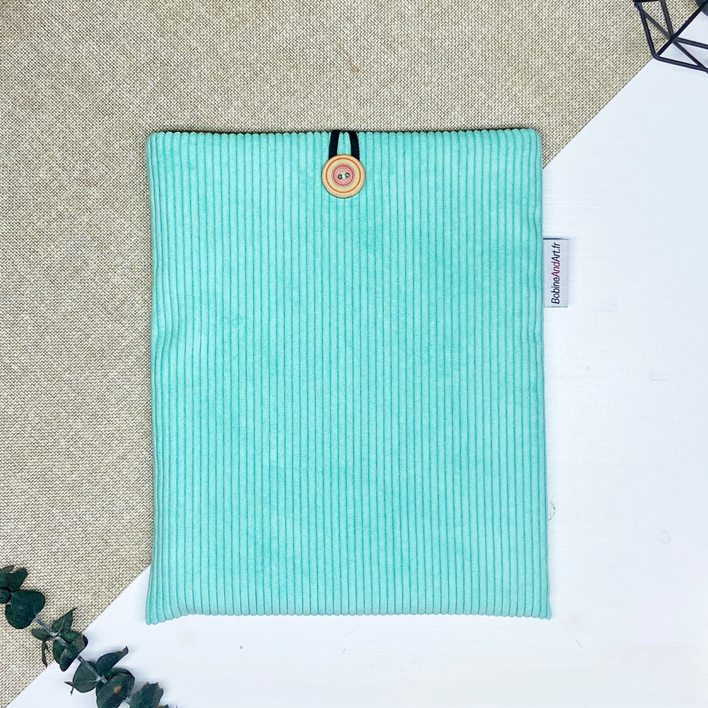 Pochette à livre - Velours vert clair