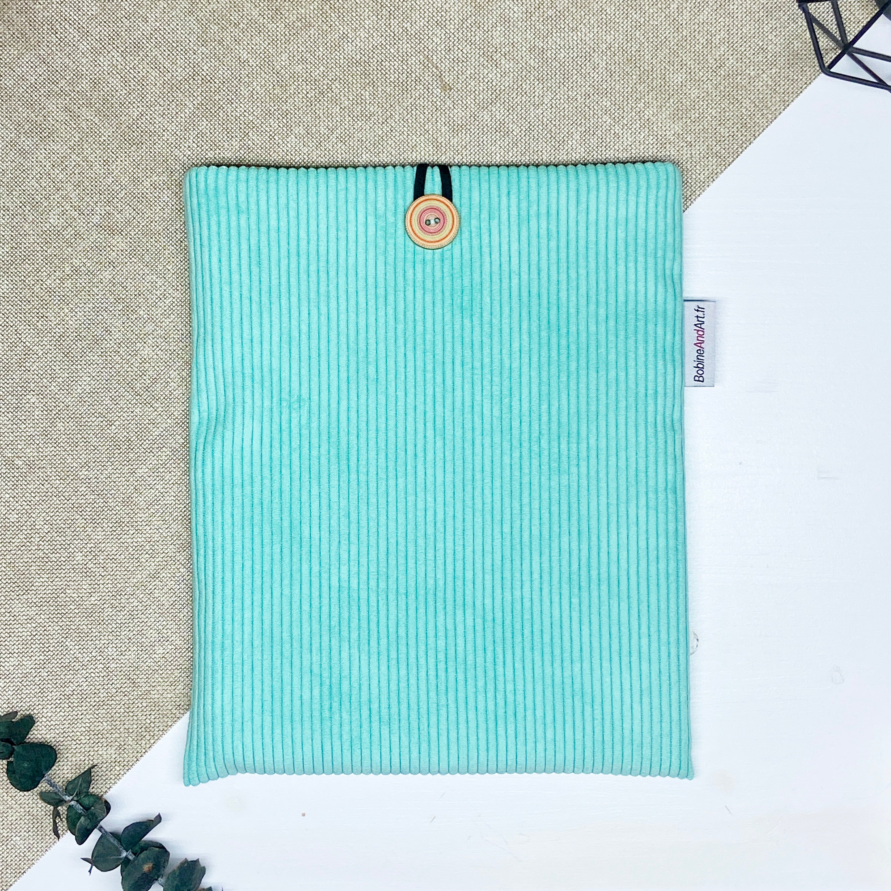 Pochette à livre - Velours vert clair