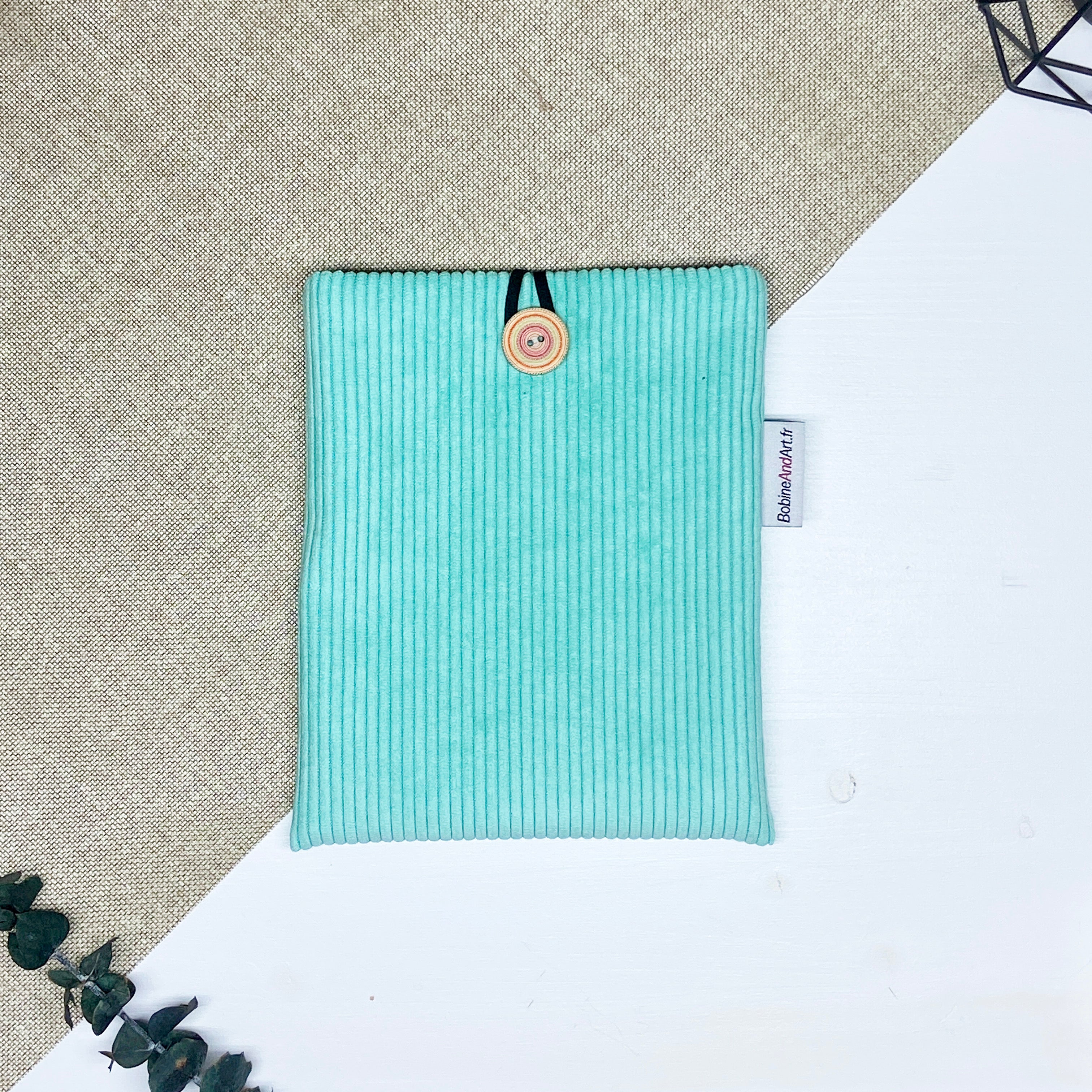 Pochette à livre - Velours vert clair