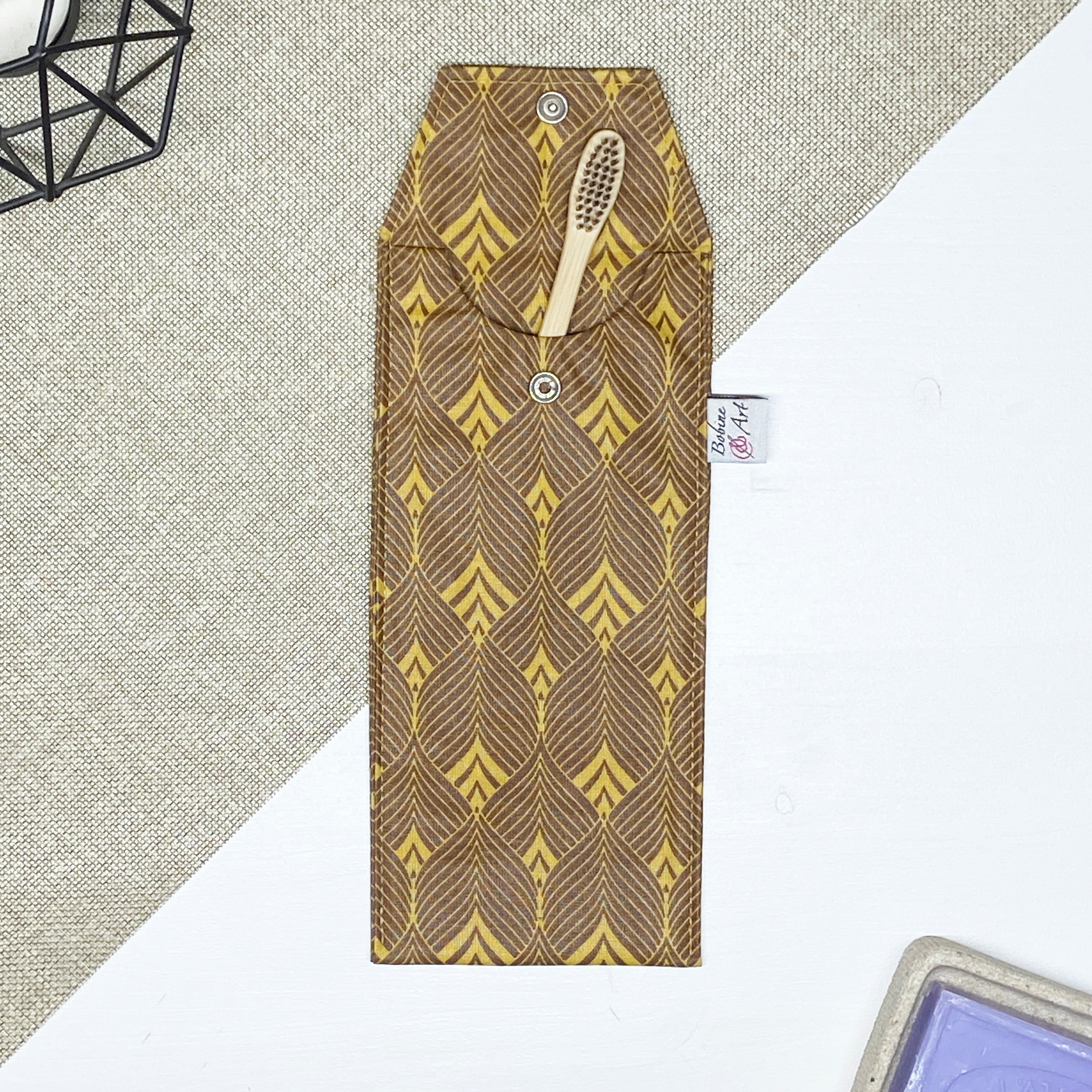 Porte Brosse à dent - Feuille marron