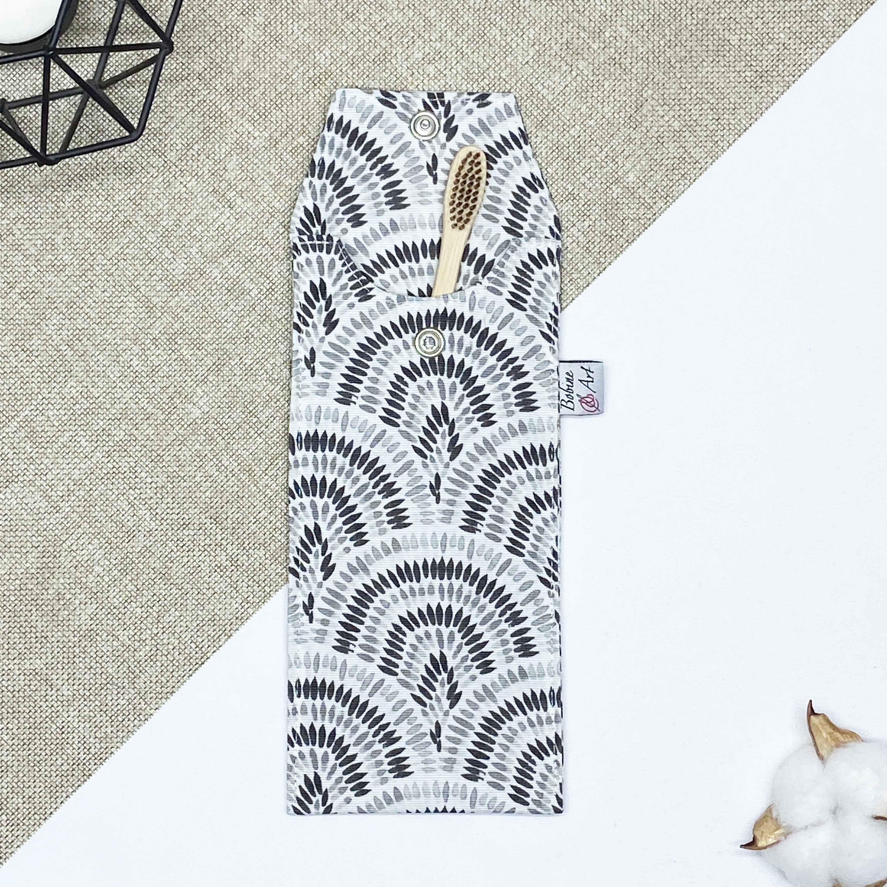 Porte Brosse à dent - Paon gris